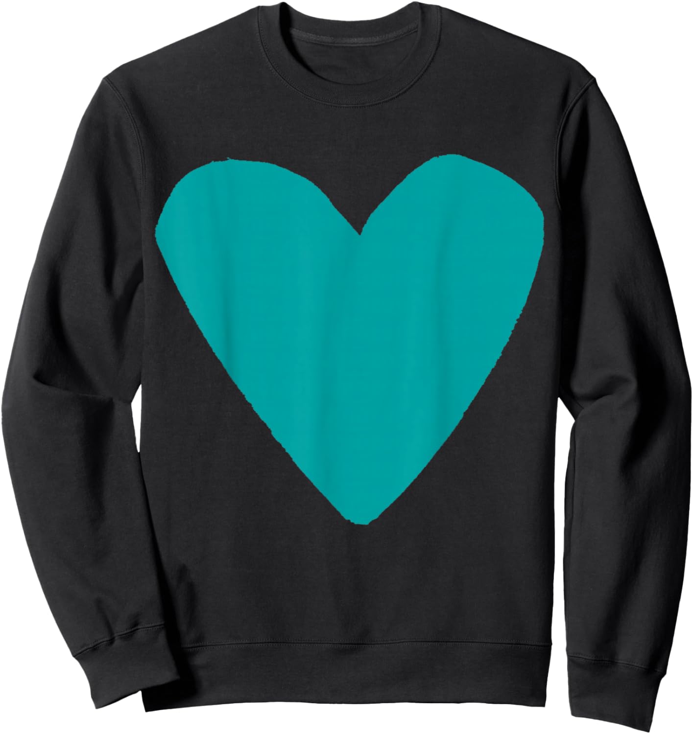 Blue-Green Heart Sweatshirt - Sweatshirt | Black