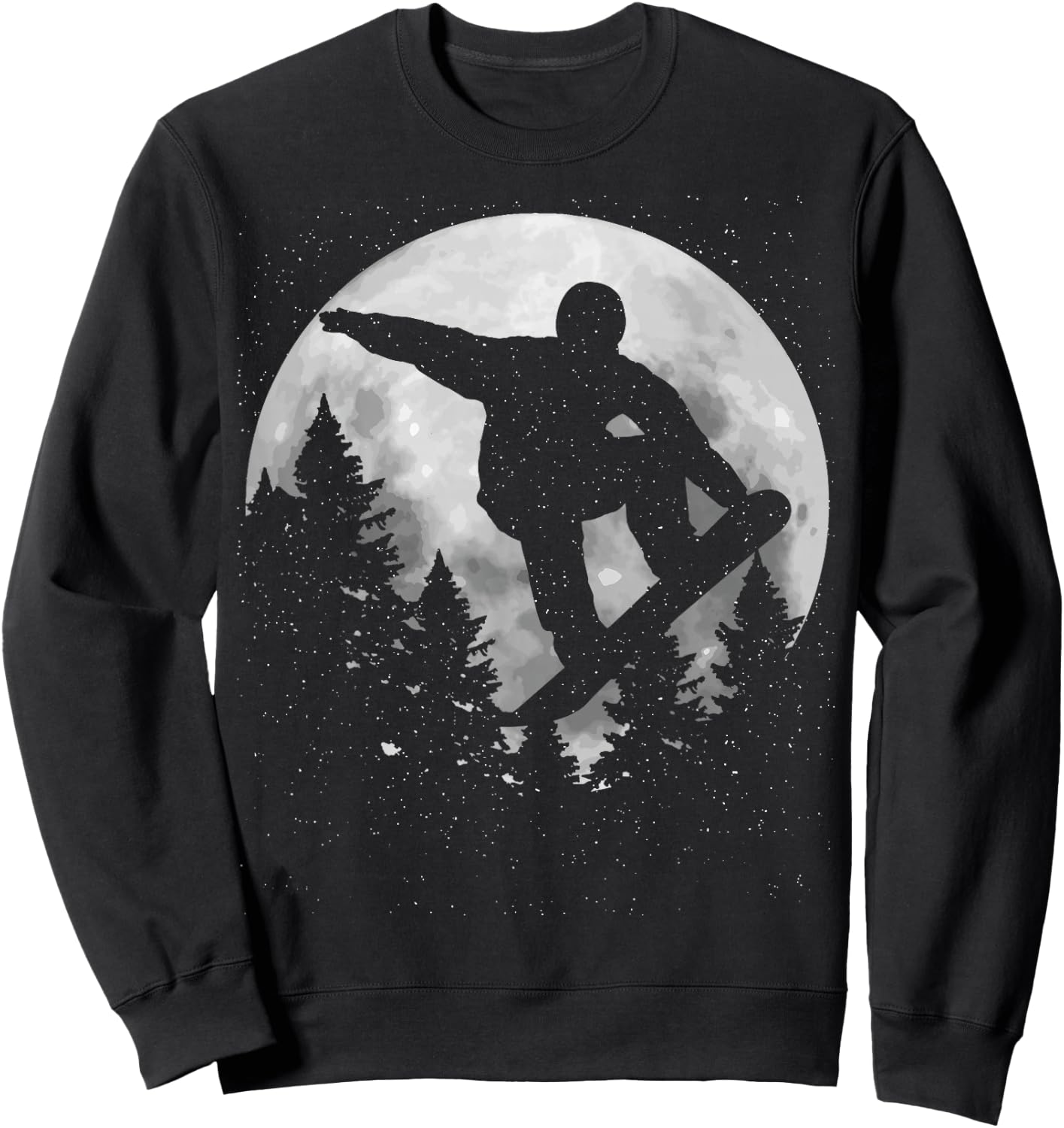Snowboard Moon Snowboarding Winter Sports Snowboarder Gift Sweatshirt - Sweatshirt | Black