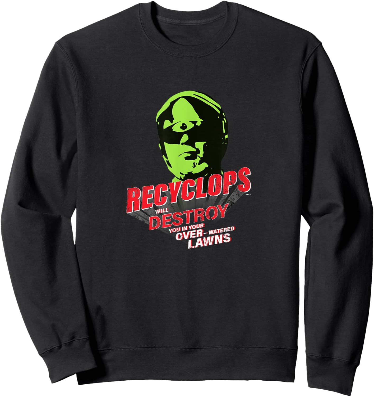 The Office Dwight Schrute Recyclops Over-Watered Lawn Sweatshirt - Sweatshirt | Black