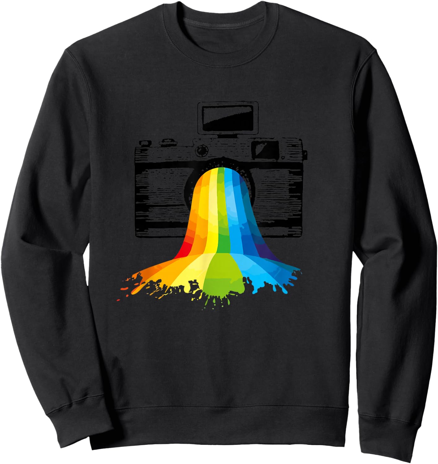 Photography Art Camera Rainbow Photographer Gift Sweatshirt - Sweatshirt | Black