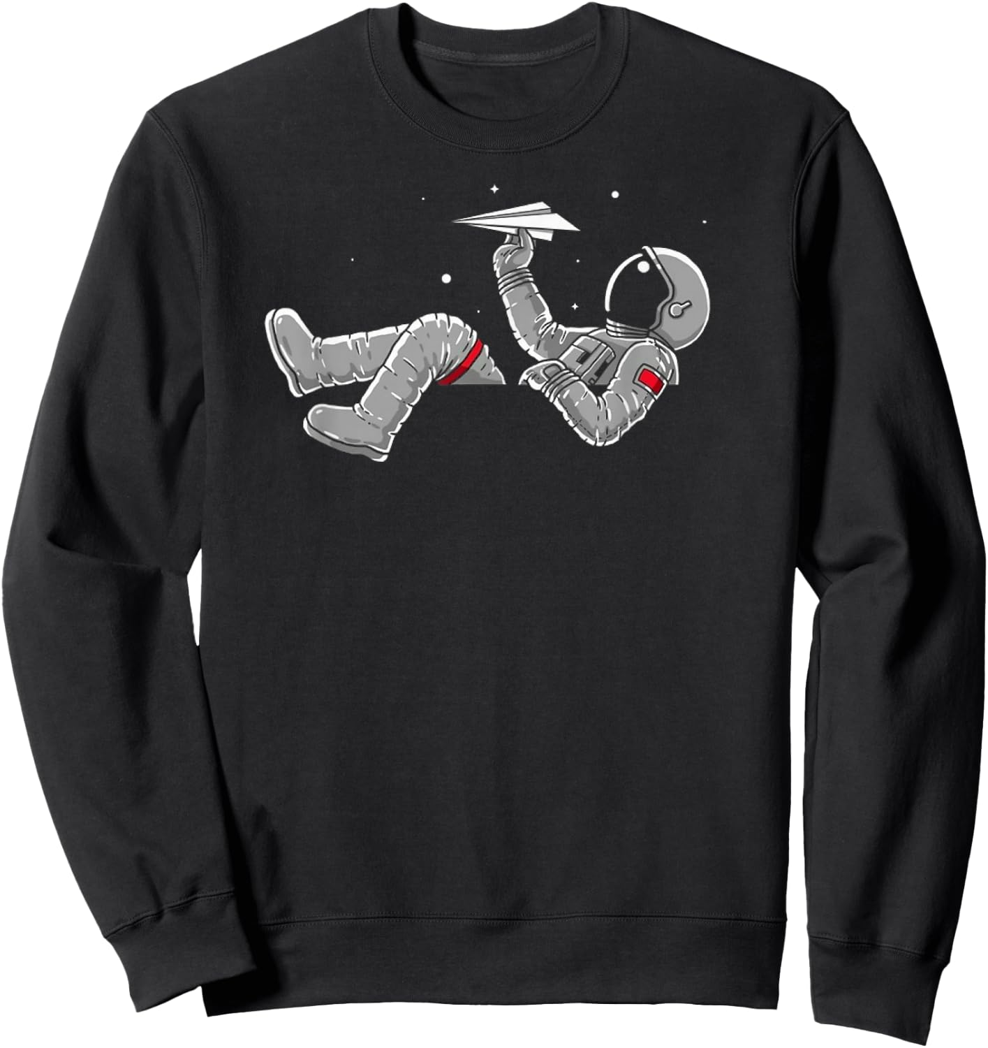 Relaxing Astronaut Throwing Paper Airplanes Sweatshirt - Sweatshirt | Black