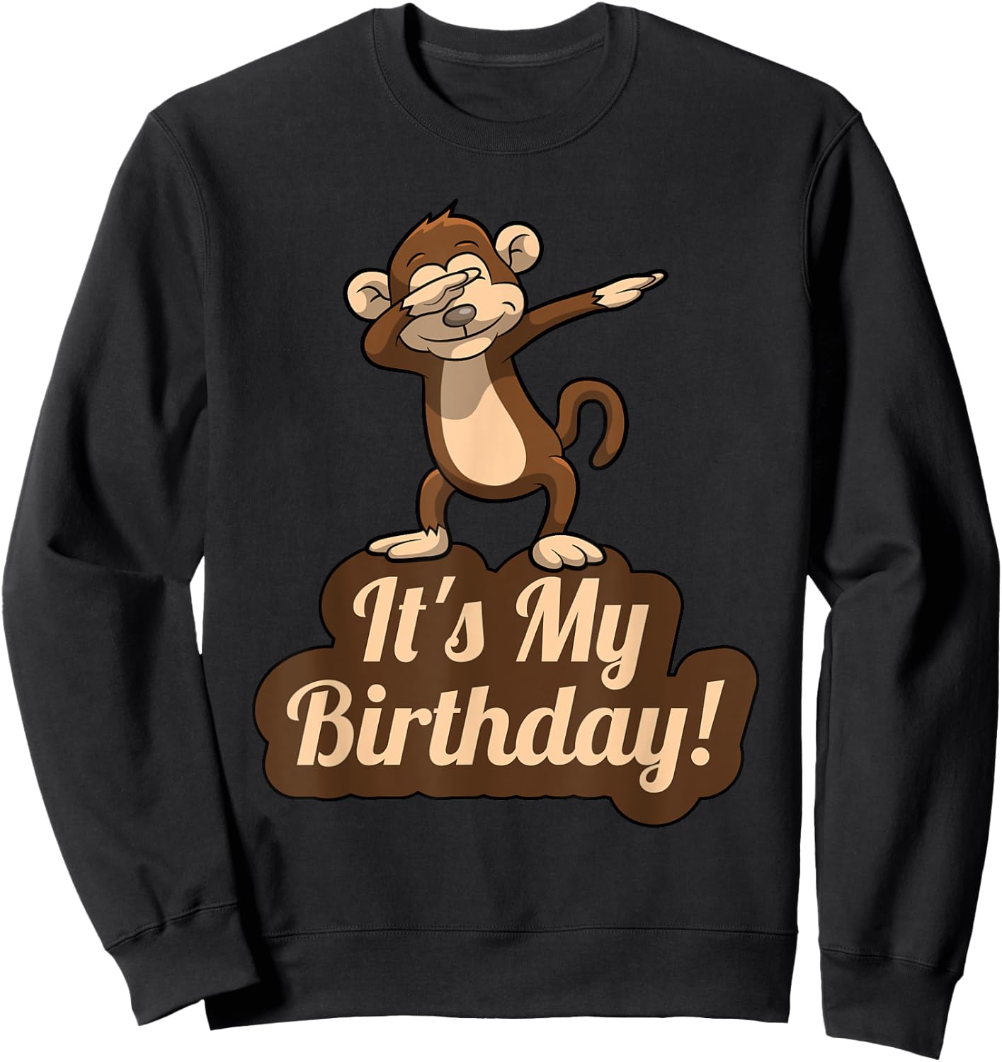 It's My Birthday Dabbing Monkey , Women, Kids Sweatshirt - Sweatshirt | Black