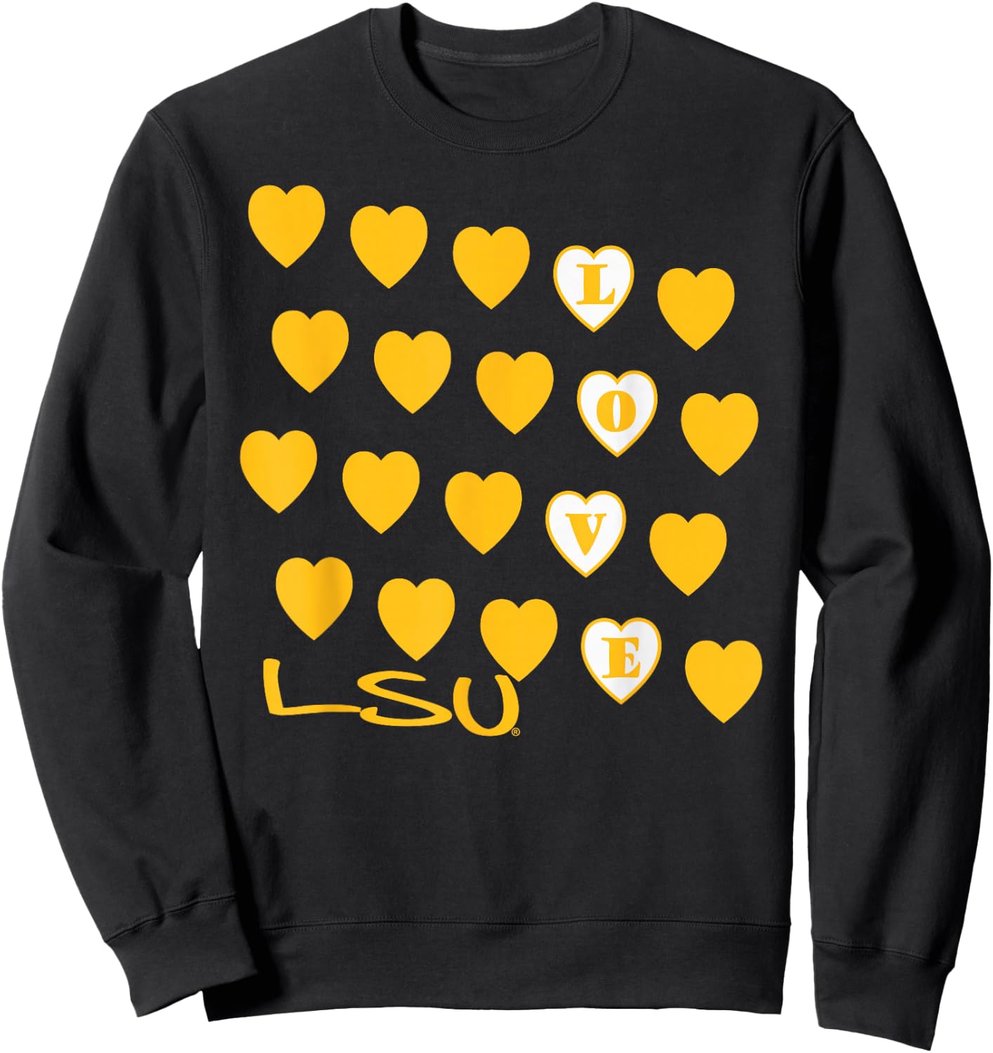 LSU Tigers Valentine Love Purple Officially Licensed Sweatshirt - Sweatshirt | Black