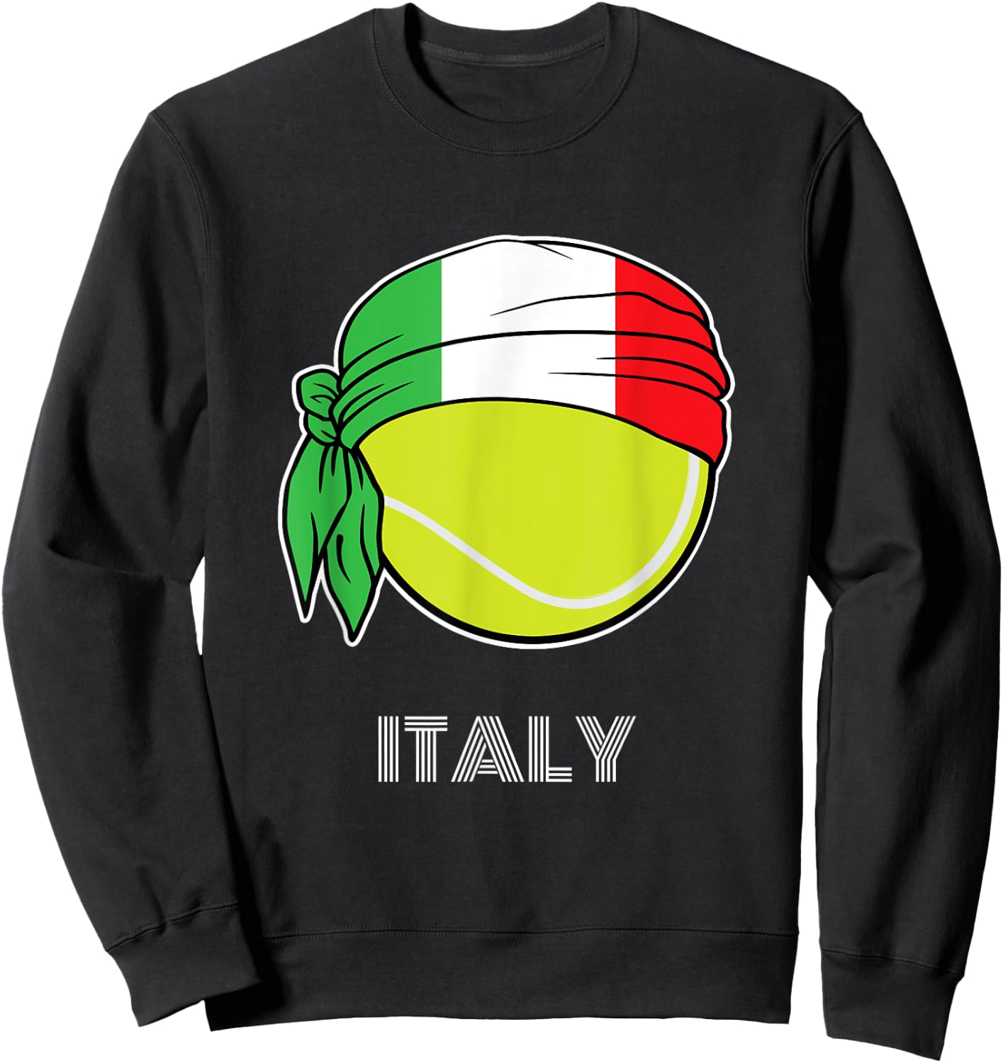 Italy Tennis Shirt for Italian Players, Italy Tennis Sweatshirt - Sweatshirt | Black