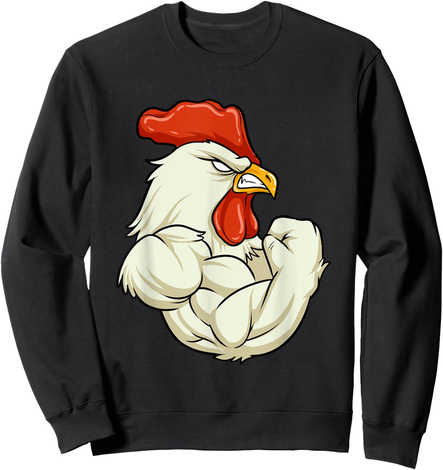 Rooster At The Gym - Muscle Fitness Training Bodybuilder Sweatshirt - Sweatshirt | Black
