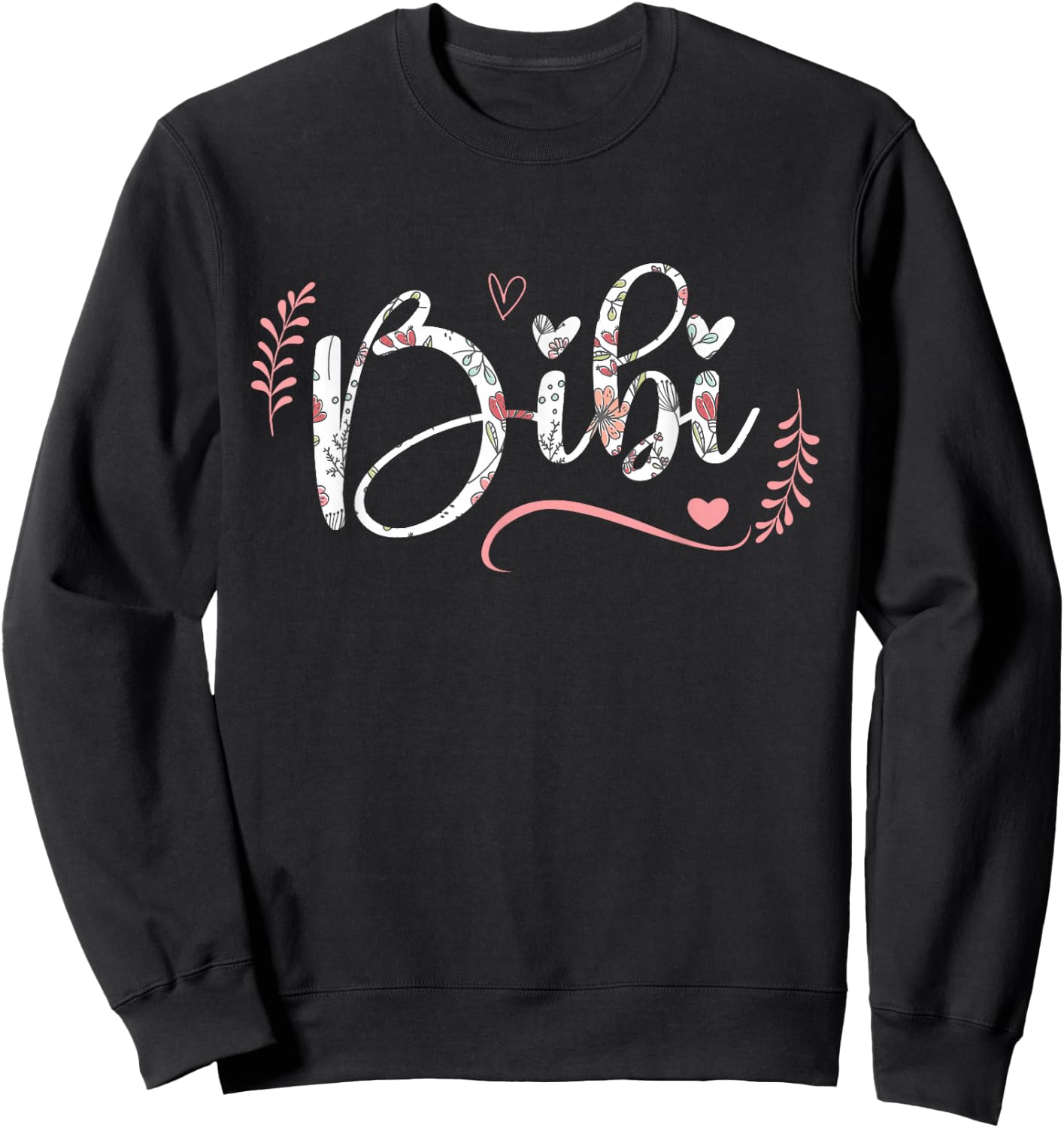Bibi Floral Grandma Christmas Mother's Day Grandparents Sweatshirt - Sweatshirt | Black