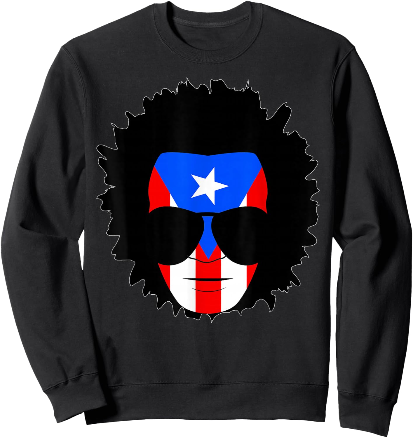 Afro Boricua Afro Latino Afro Puerto Rico Shirt Sweatshirt - Sweatshirt | Black