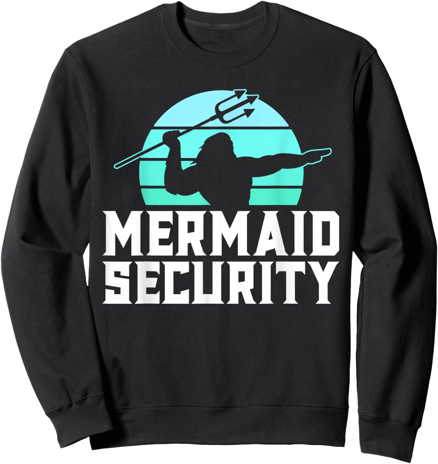 Mermaid Security Vintage Water Polo Shirts Men Swim Gift Sweatshirt - Sweatshirt | Black