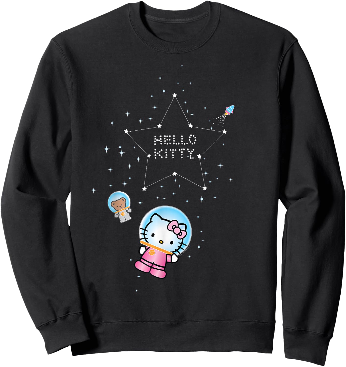 Hello Kitty Constellation Stars Astronaut Sweatshirt - Sweatshirt | Black