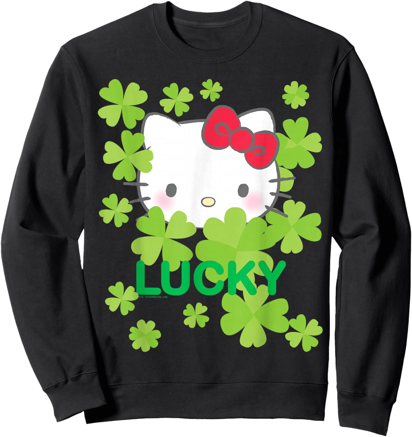 Hello Kitty Lucky Clover St. Patrick's Day Shirt Sweatshirt - Sweatshirt | Black
