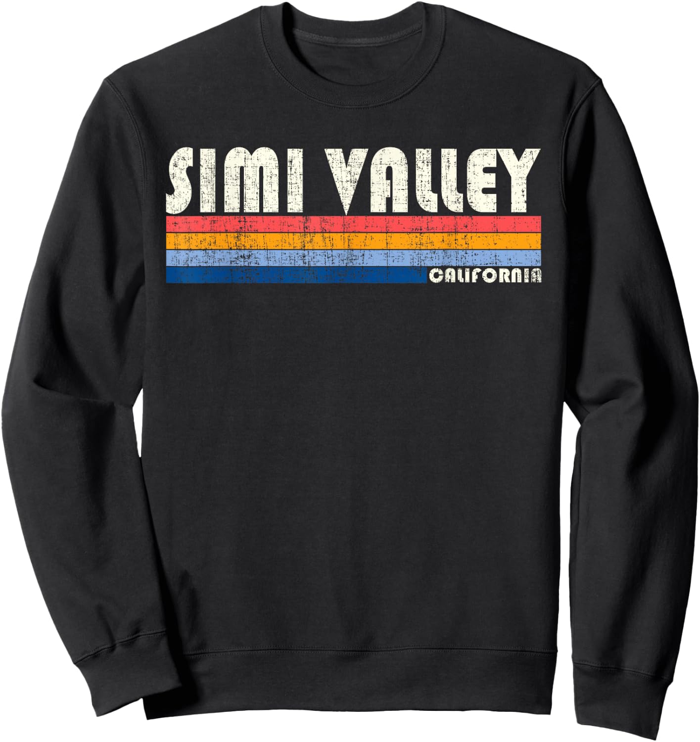 Vintage 70s 80s Style Simi Valley CA Sweatshirt - Sweatshirt | Black