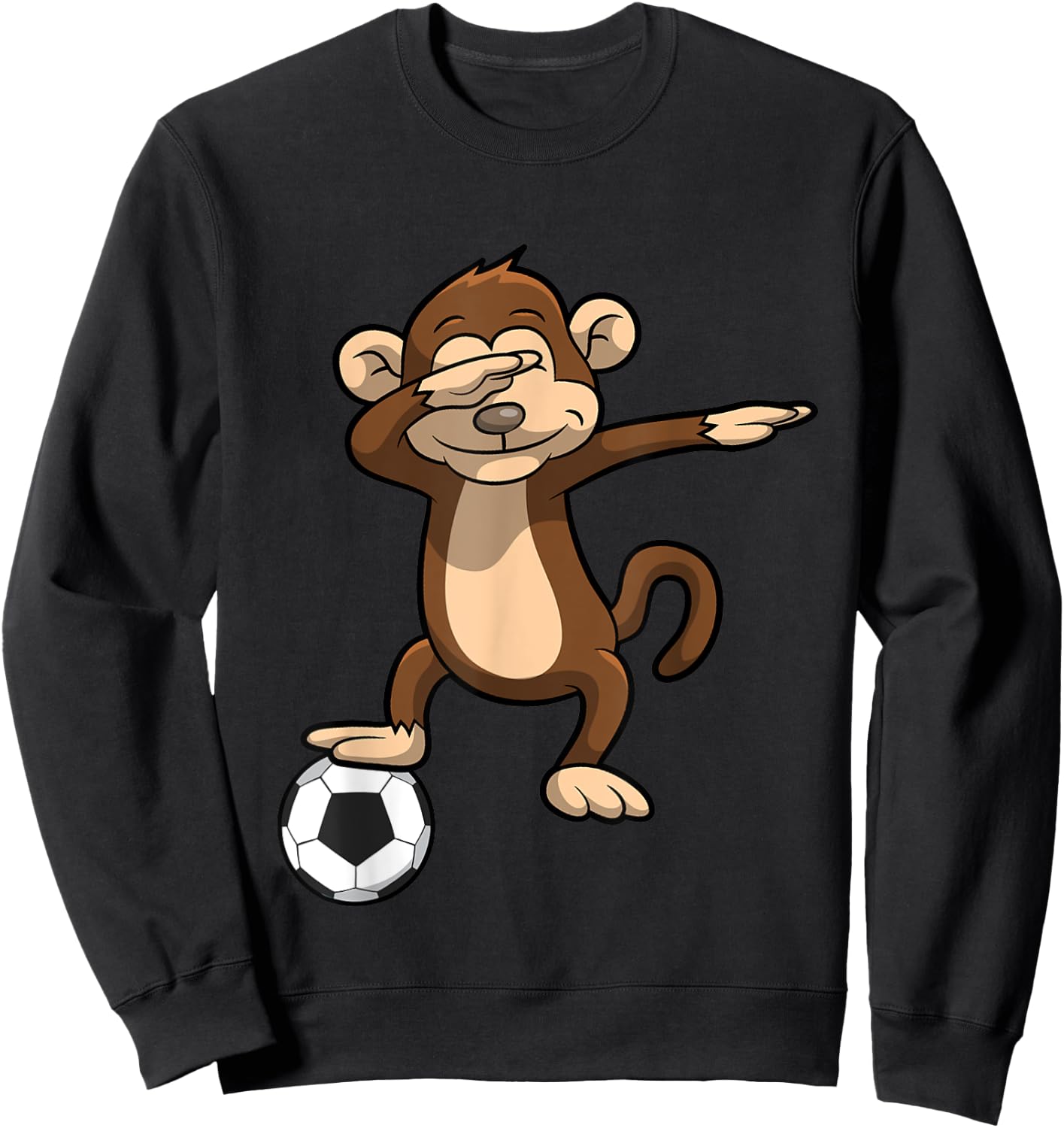 Dabbing Soccer Monkey Dab Sweatshirt - Sweatshirt | Black