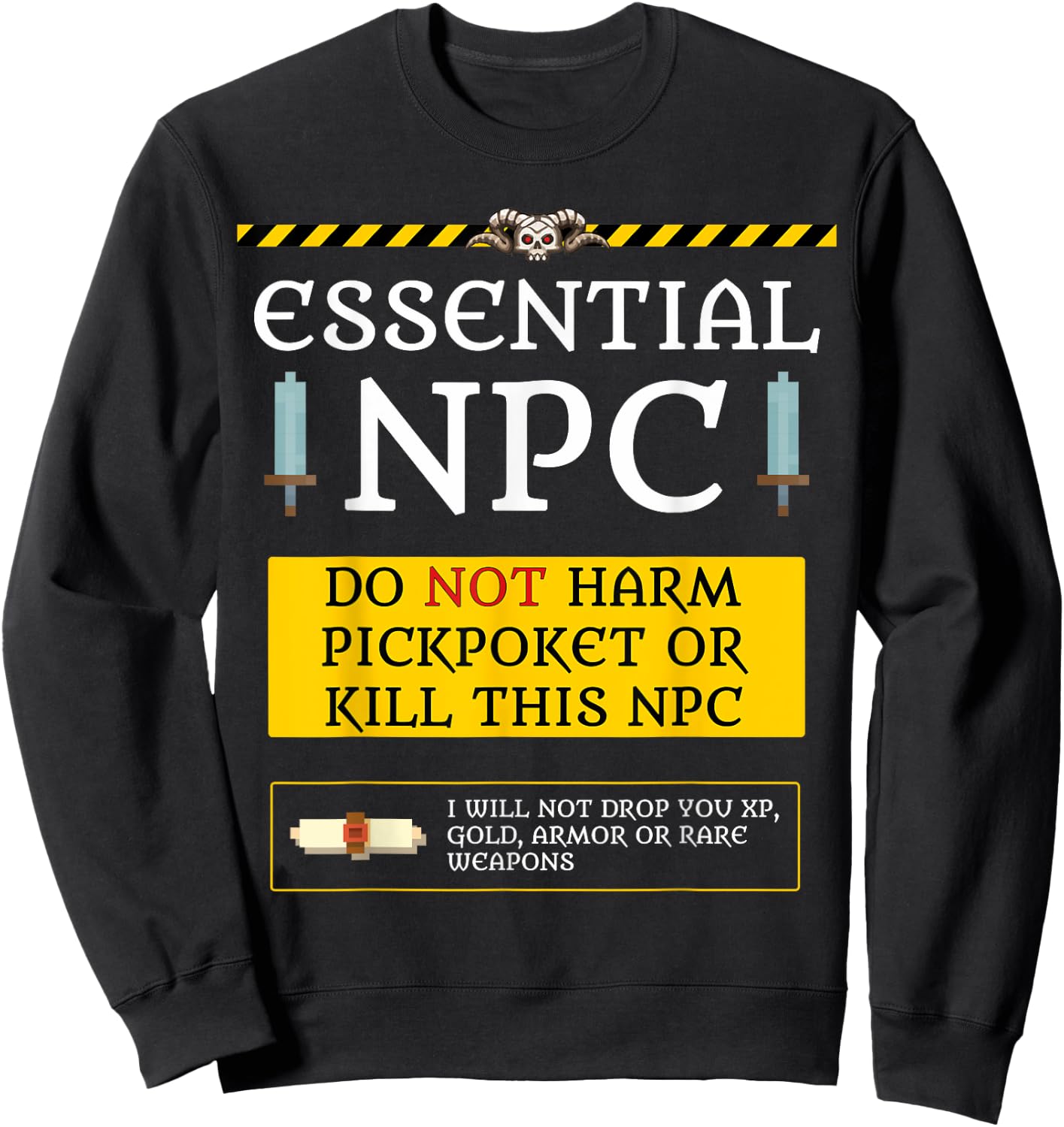 Funny Essential NPC Do Not Harm Humor Shirt Sweatshirt - Sweatshirt | Black