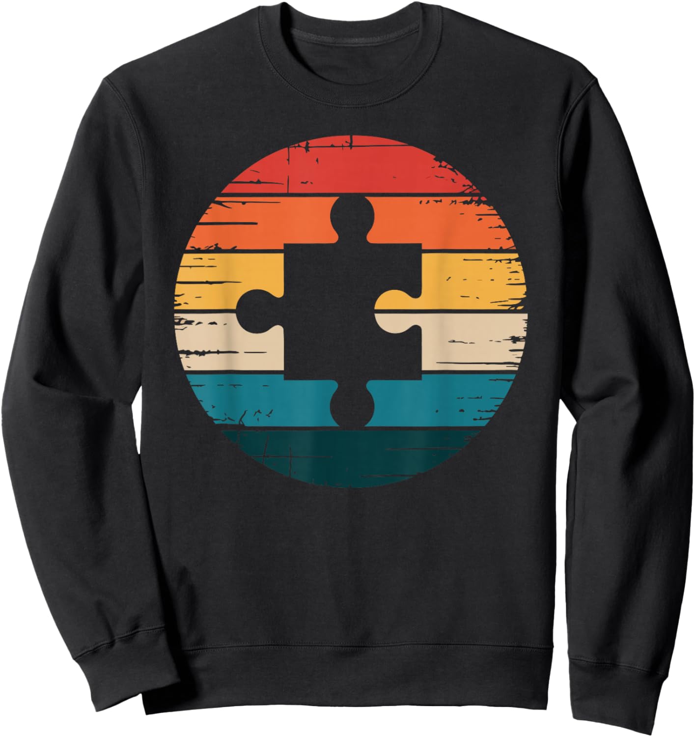 Vintage Jigsaw Puzzle Sweatshirt - Sweatshirt | Black