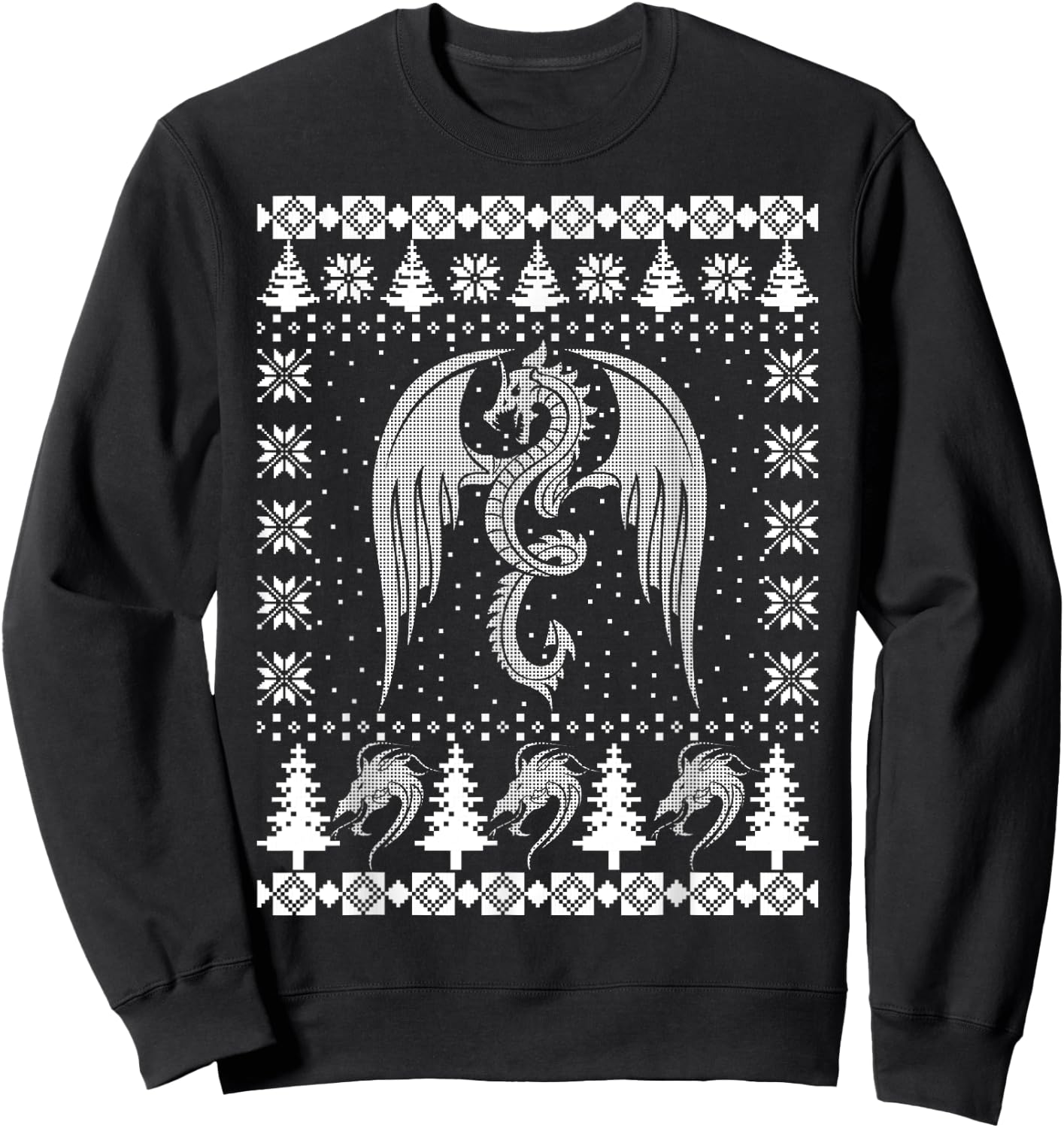 Dragon Ugly Christmas Fantasy Mystical Christmas Gift Sweatshirt - Sweatshirt | Black