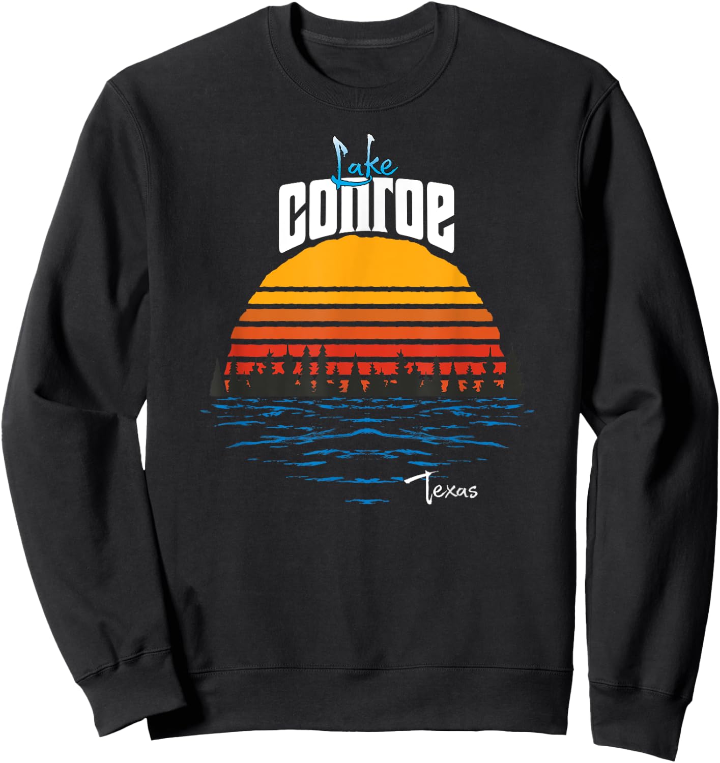 Vintage Lake Conroe Texas Souvenir Sweatshirt - Sweatshirt | Black