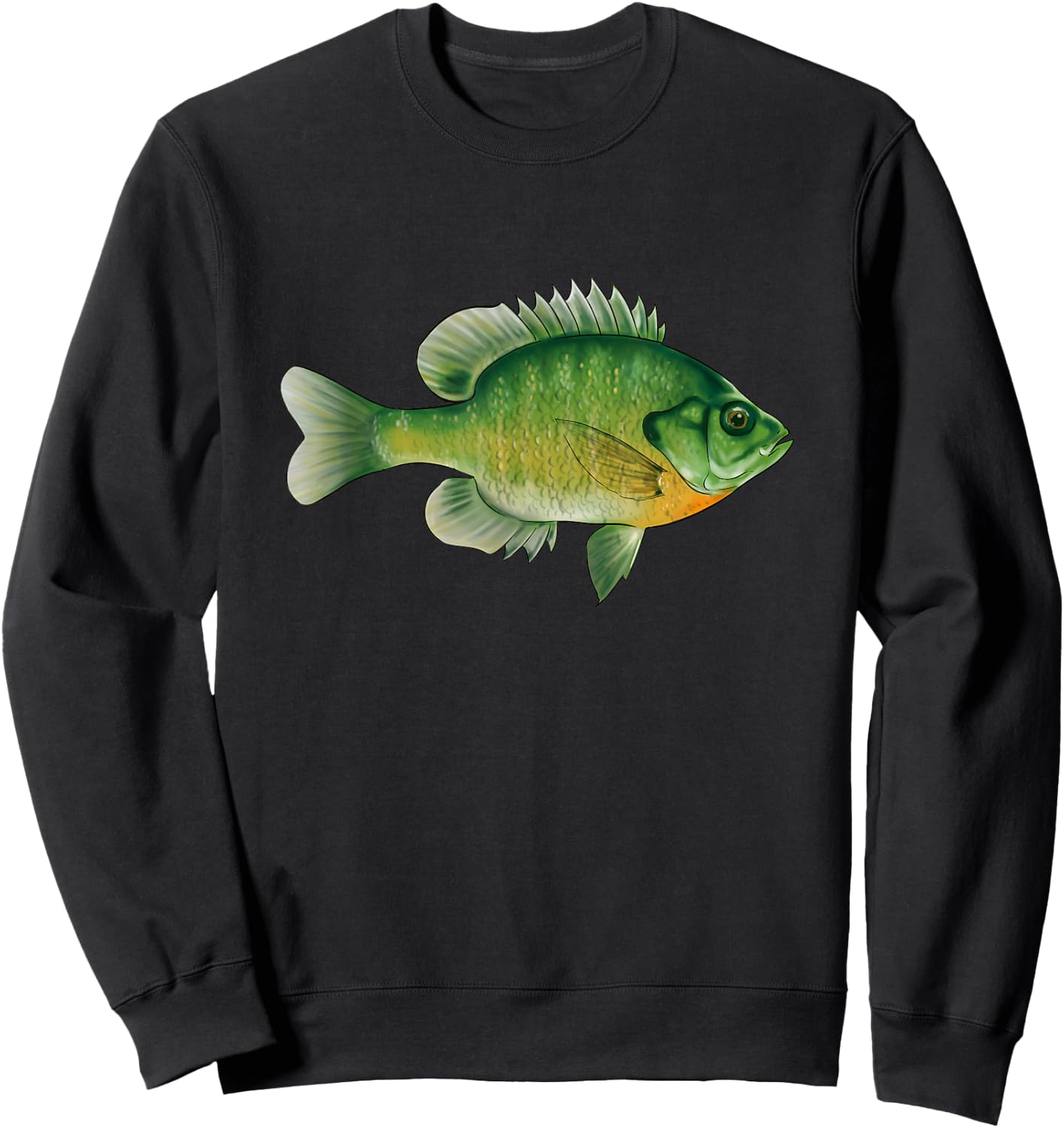 Bluegill Fishing Illustration Bream Freshwater Fish Graphic Sweatshirt - Sweatshirt | Black