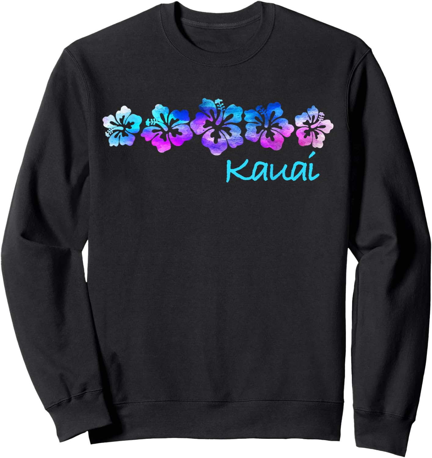Kauai Vintage : Hibiscus Flower Sweatshirt - Sweatshirt | Black