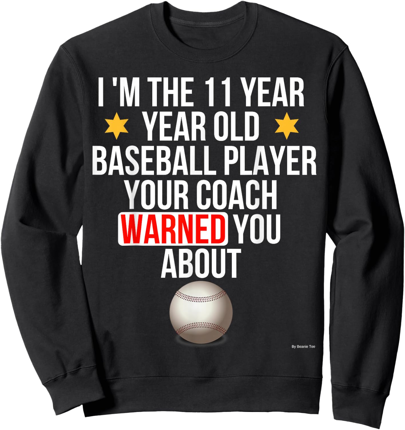 Baseball 11th Birthday T Shirt 11 Year Old Birthday Sweatshirt - Sweatshirt | Black