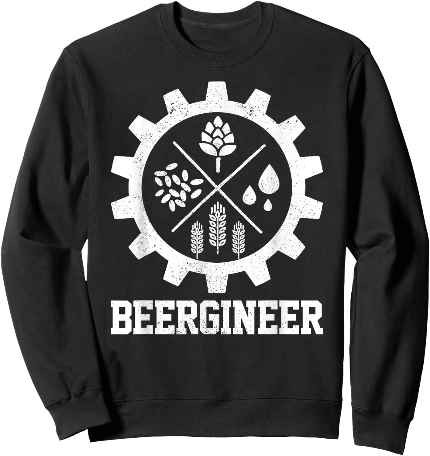 Beergineer Homebrew Home Brewing Craft Beer Brewer Gift Sweatshirt - Sweatshirt | Black
