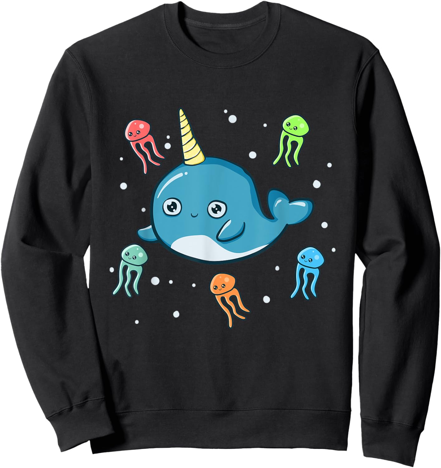 Narwhal Jelly Fish Shirt Unicorn of The Sea Jellyfish PJ Sweatshirt - Sweatshirt | Black