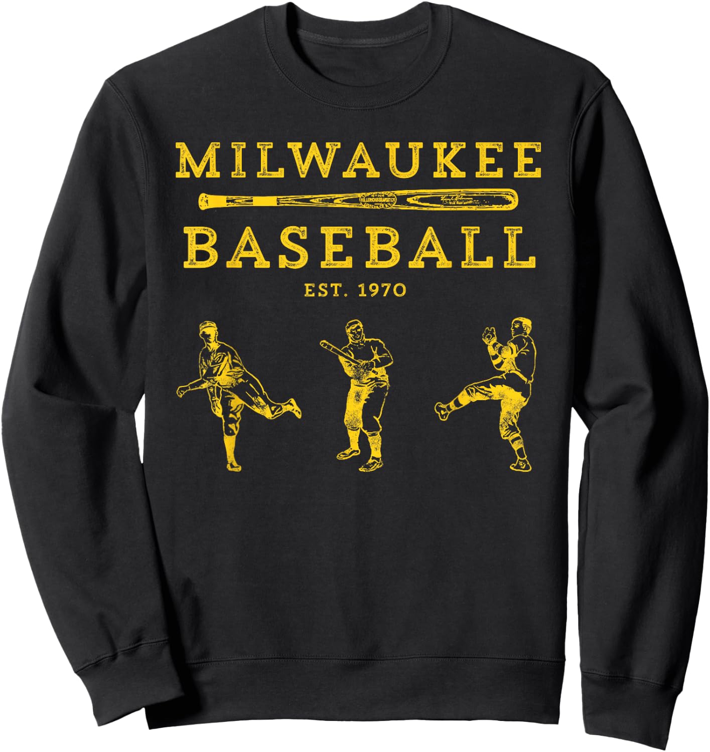 Classic Milwaukee Baseball Fan Retro Sweatshirt - Sweatshirt | Black