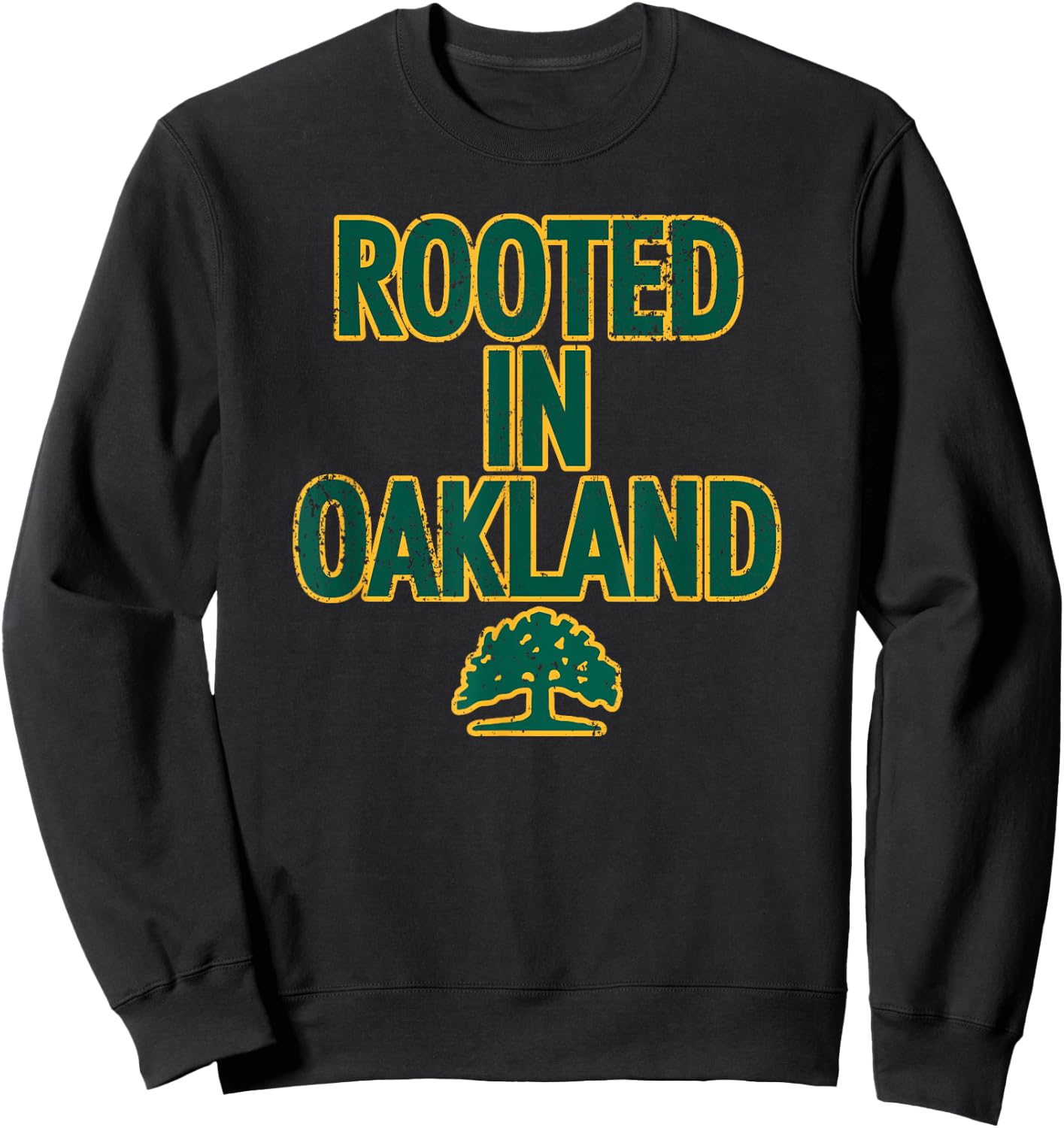1852 OAK Oakland Tree - Adults, Kids - Black - Short Sleeve - - Classic Fit - Polyester - Machine Wash Sweatshirt - Sweatshirt | Black