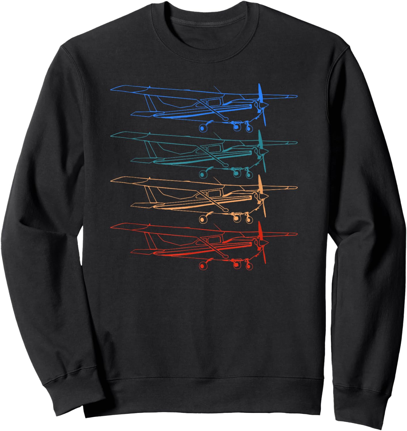 Retro Pilot C172 Airplane Flying Gift Sweatshirt - Sweatshirt | Black