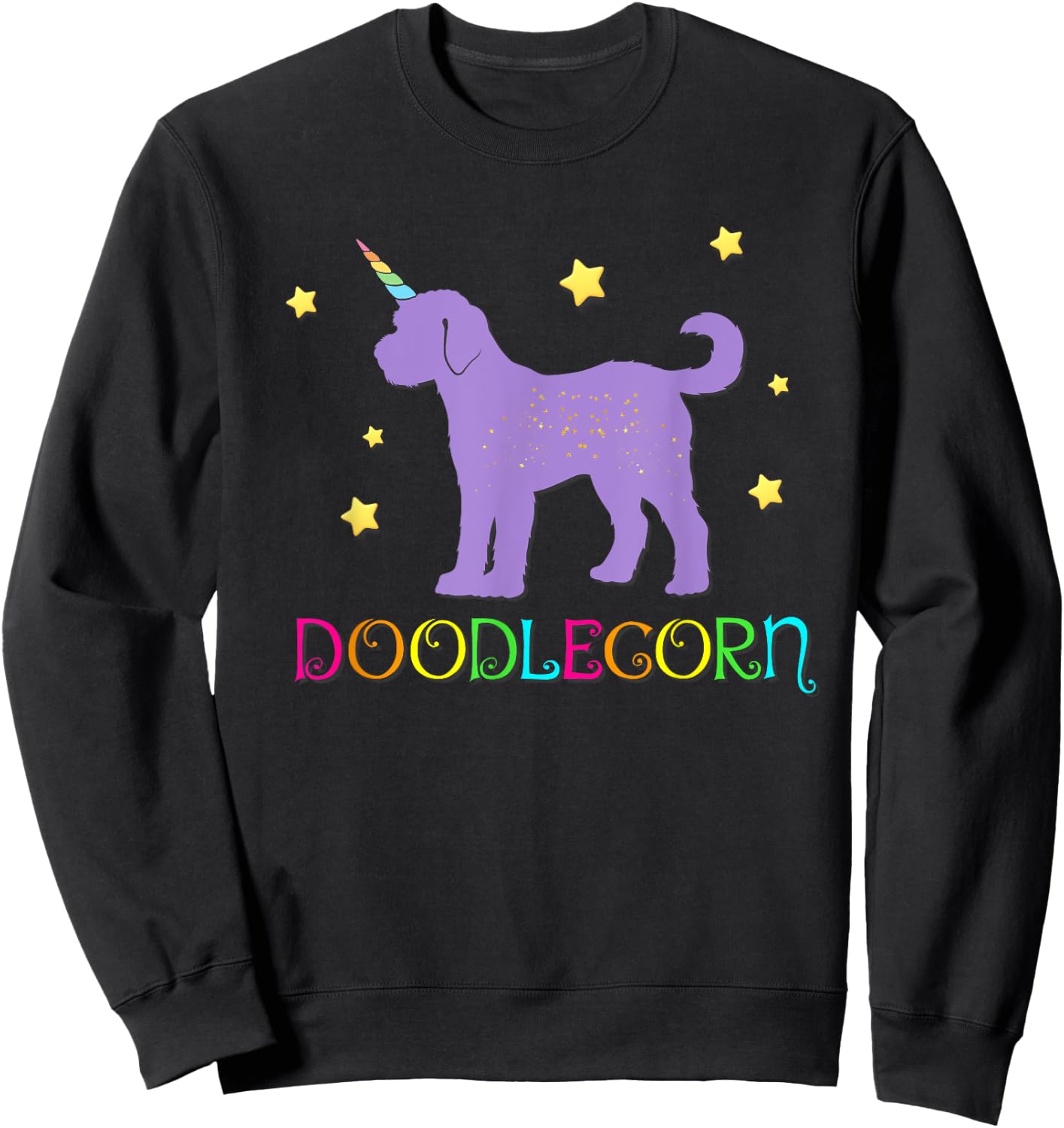 Doodlecorn Doodle Dog Unicorn Aussiedoodle Sheepadoodle Men Women Kids Sweatshirt - Sweatshirt | Black