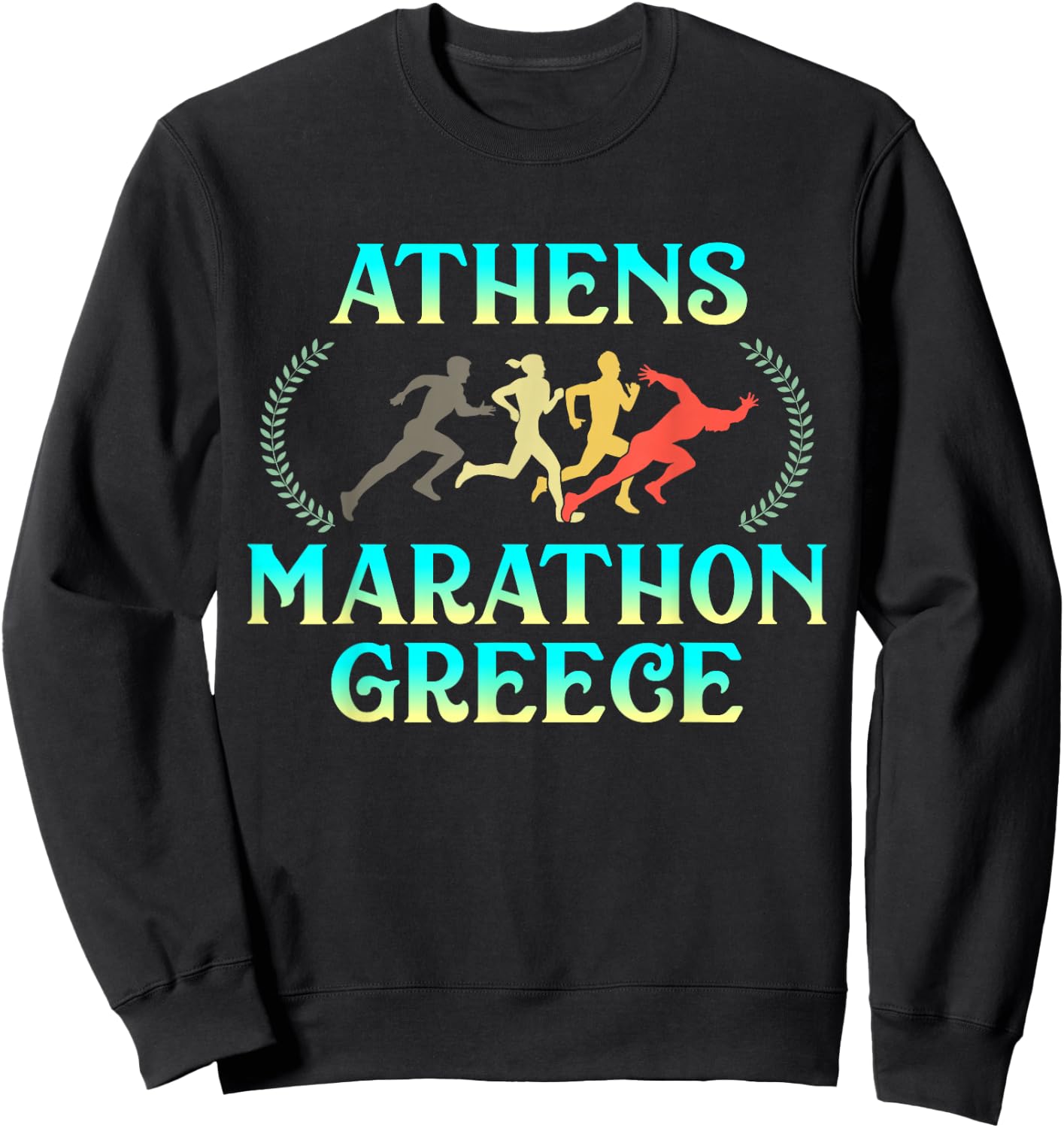 Athens Marathon Greece - Greek Running Training Acropolis Sweatshirt - Sweatshirt | Black