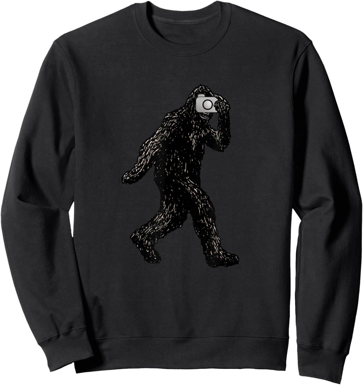 Bigfoot With Camera - Funny Photography Selfie Sweatshirt - Sweatshirt | Black