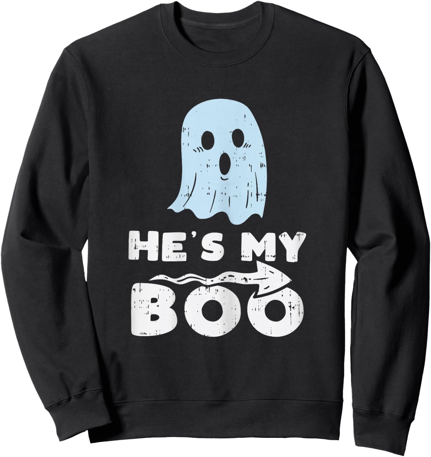 Hes My Boo Cute Matching Couple Halloween Costume Girlfriend Sweatshirt - Sweatshirt | Black