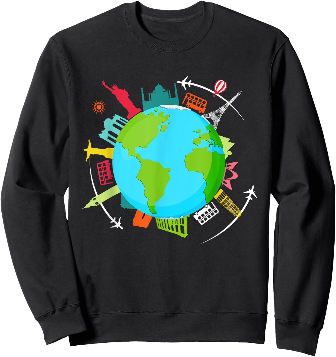 World Traveler shirt Gifts for International World Travelers Sweatshirt - Sweatshirt | Black