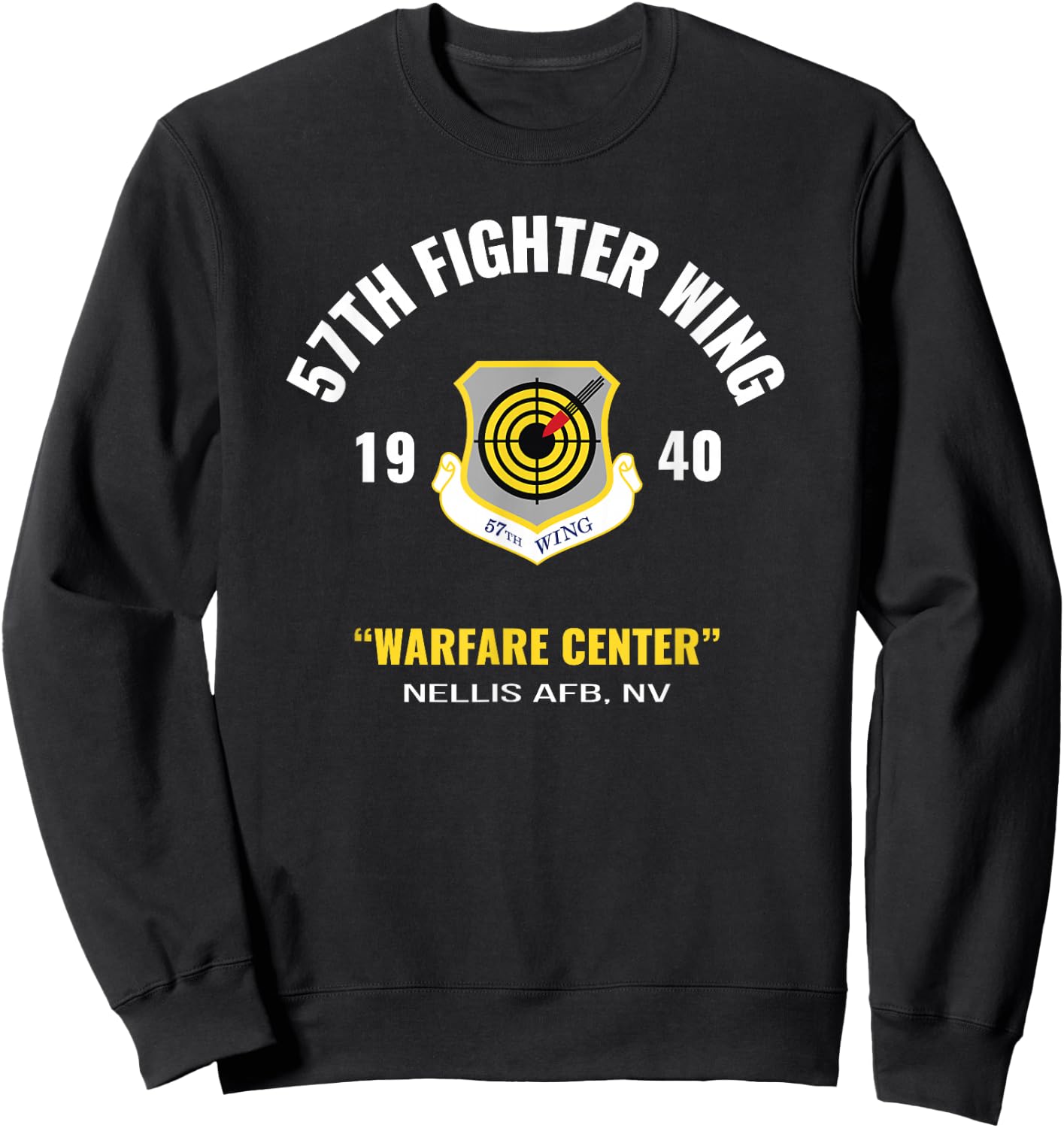 Military 57th Fighter Wing Sweatshirt - Sweatshirt | Black