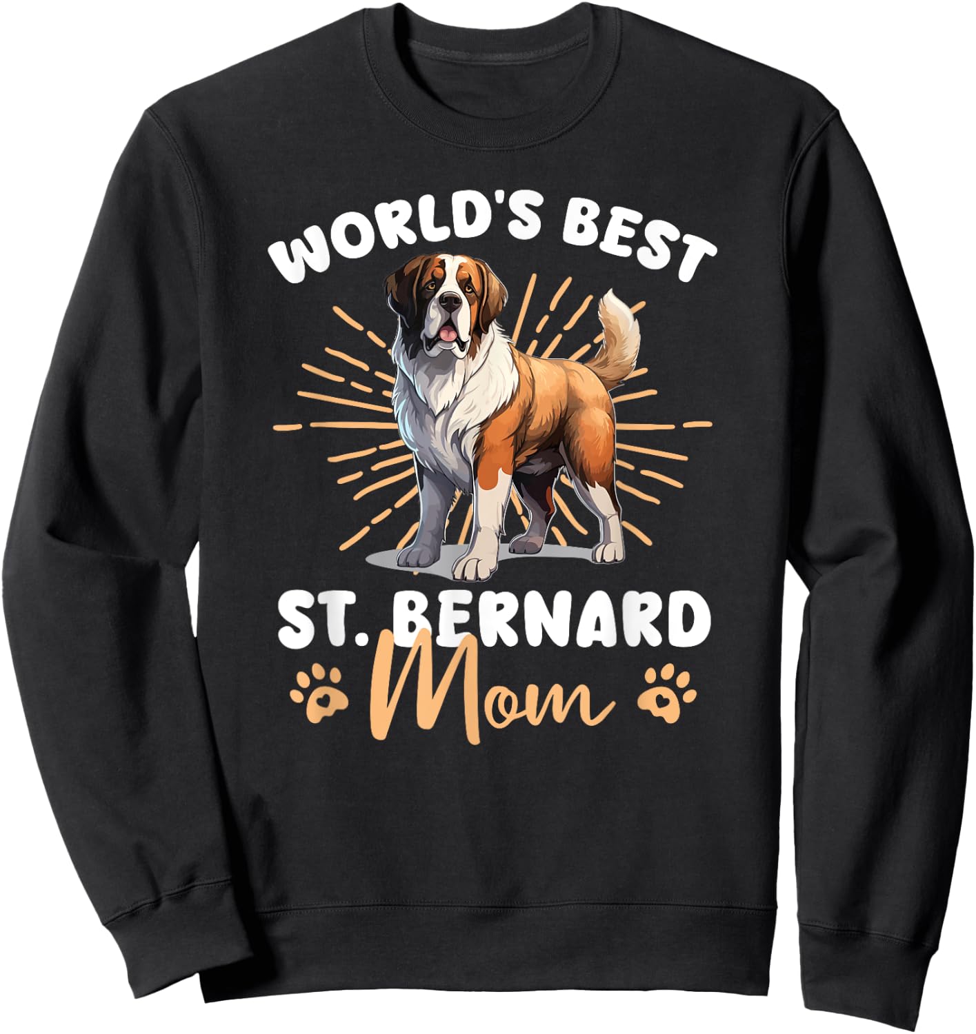 St. Bernard Groovy World's Best St. Bernard Mom Sweatshirt - Sweatshirt | Black