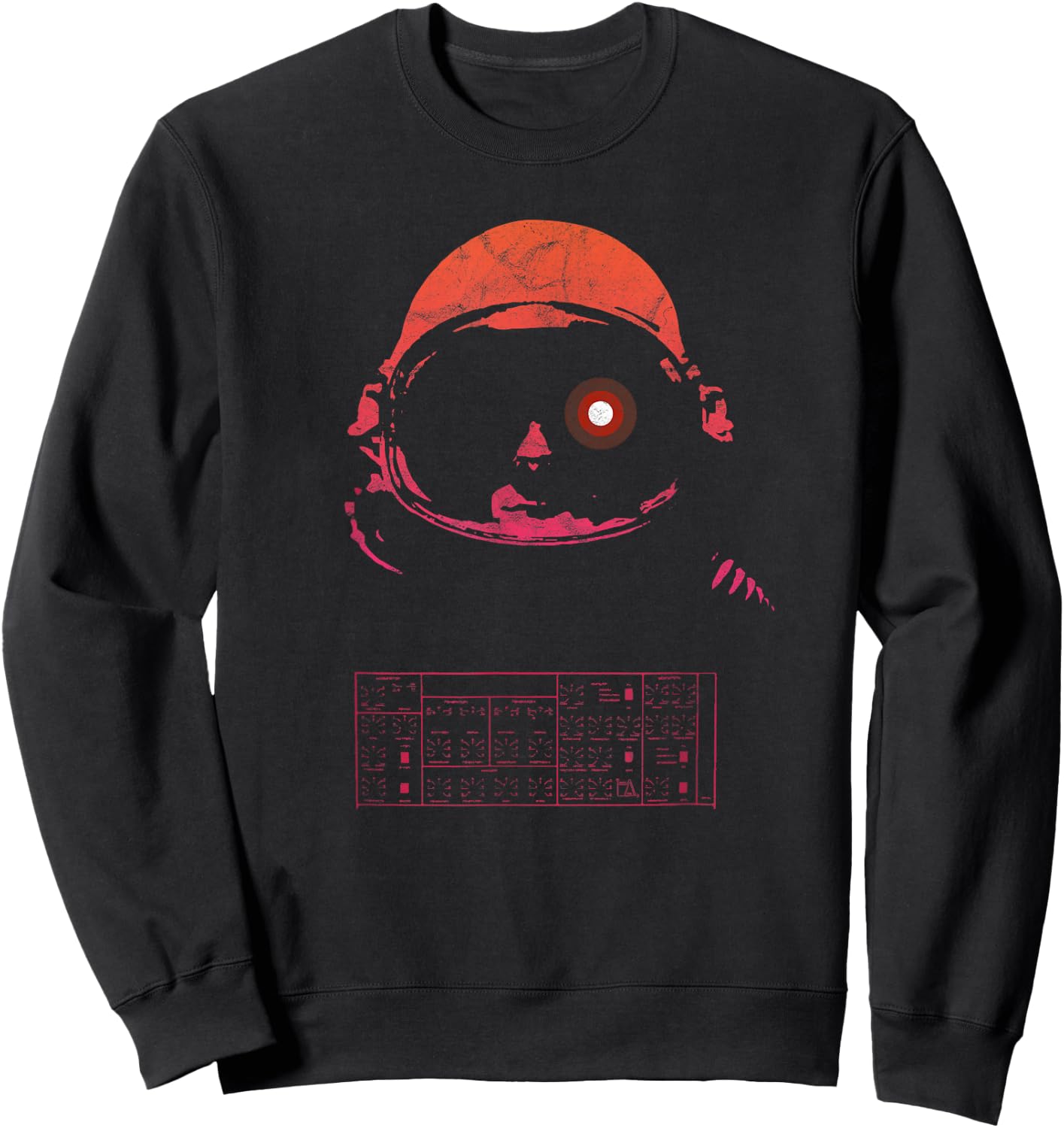 Synthwave Retrowave Aesthetic Vintage Astronaut Synth Space Sweatshirt - Sweatshirt | Black