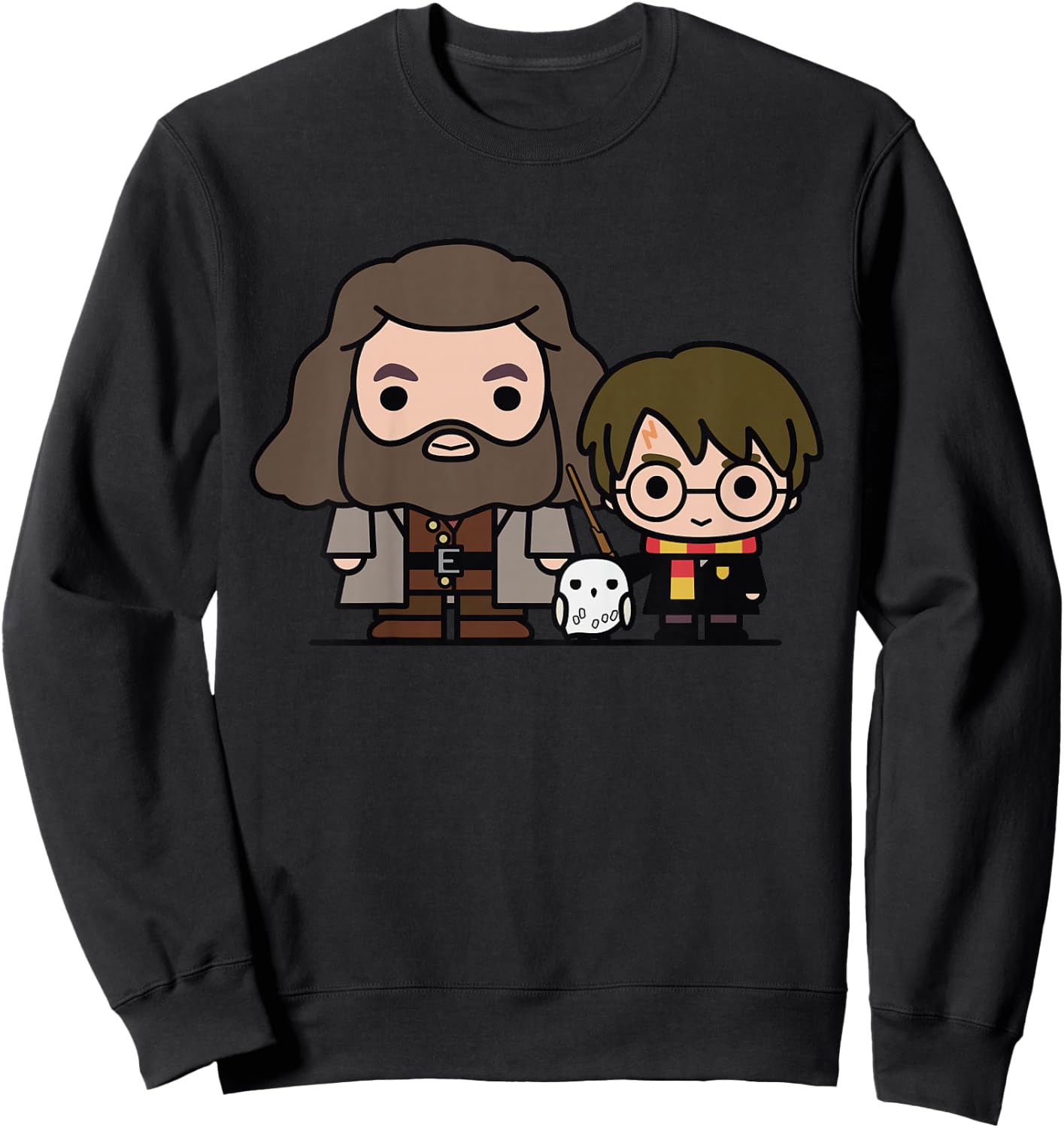 Kids Harry Potter Hagrid Hedwig and Harry Cute Cartoon Sweatshirt - Sweatshirt | Black