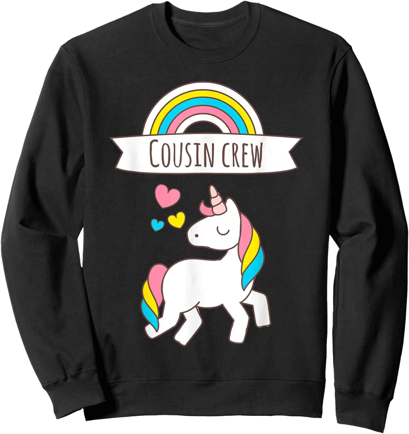 Crazy Cousin Crew Reunion Unicorn T Shirt Funny Sweatshirt - Sweatshirt | Black