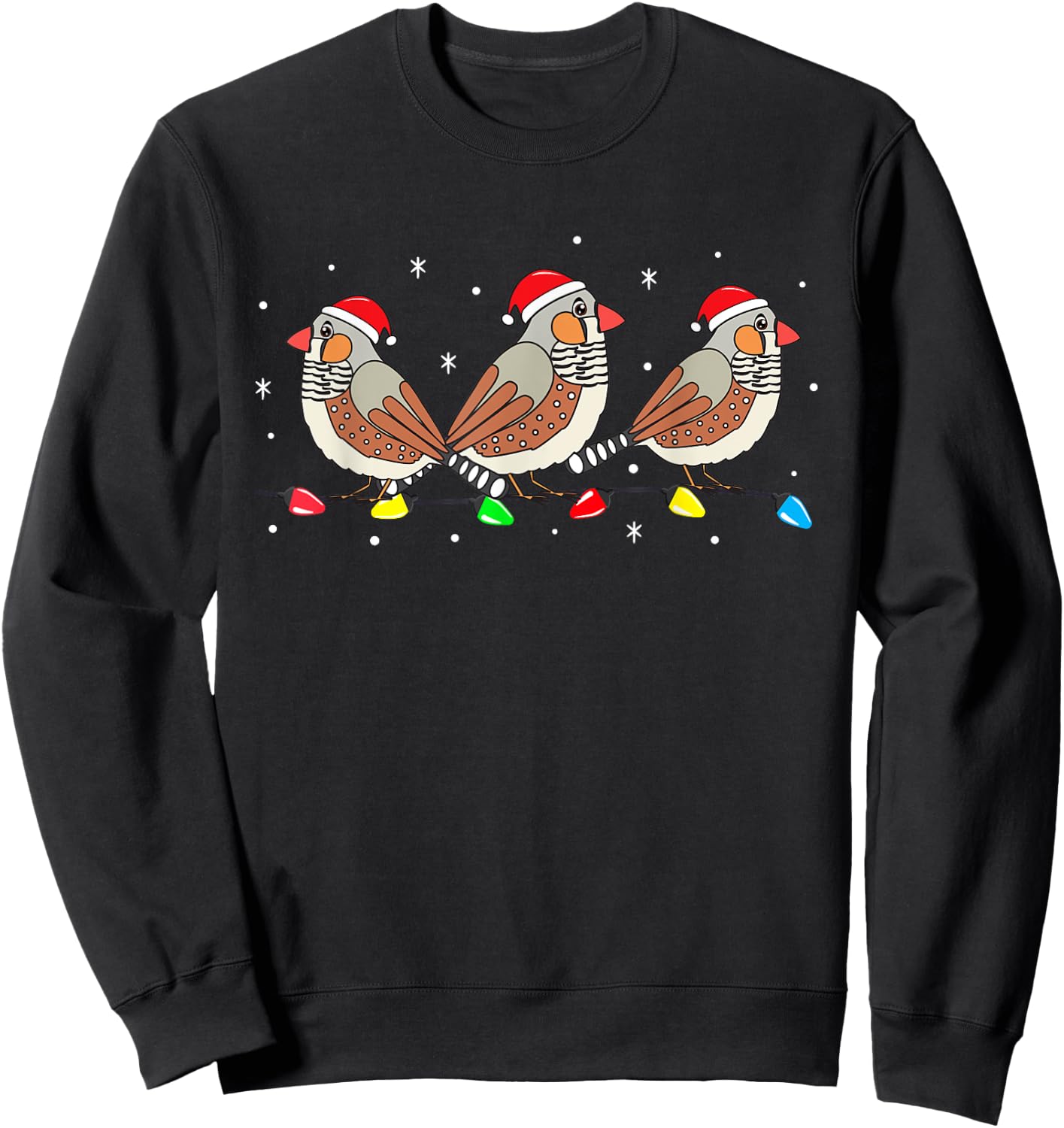 Zebra Fink Bird Christmas Funny Gift Sweatshirt - Sweatshirt | Black