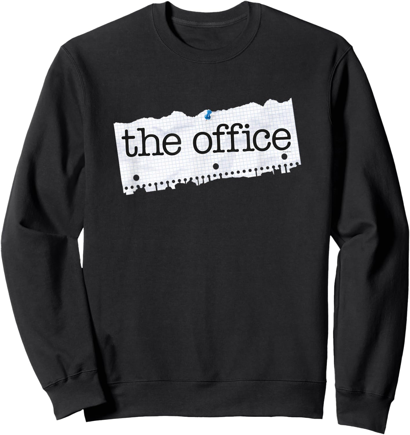 NBC The Office Paper Logo Standard - -Adults, Blue, Small, Short Sleeve Sweatshirt - Sweatshirt | Black