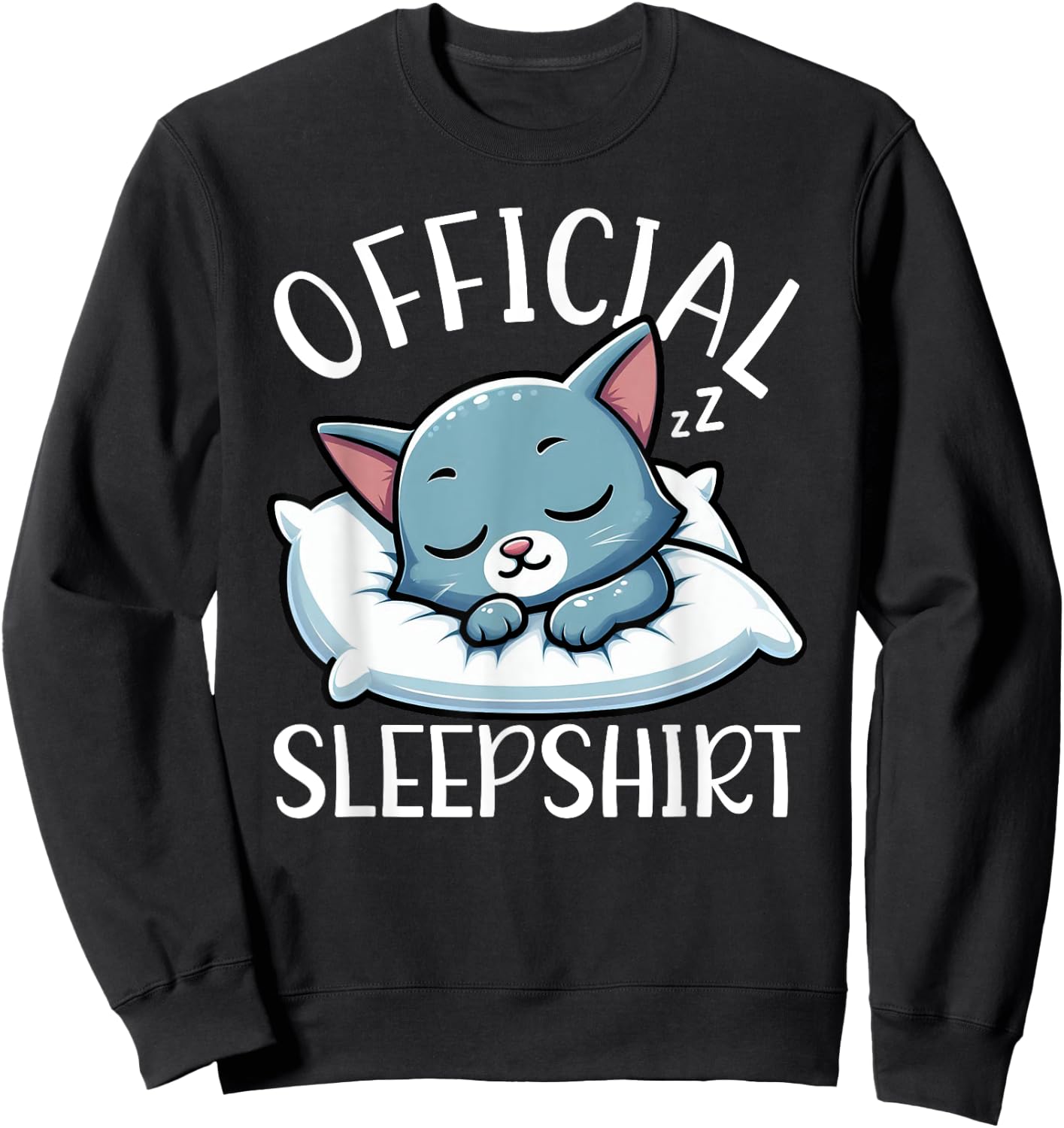 Official Sleepshirt Russian Blue Cat Sleep Lover Sleepyhead Men Women Kids Sweatshirt - Sweatshirt | Black