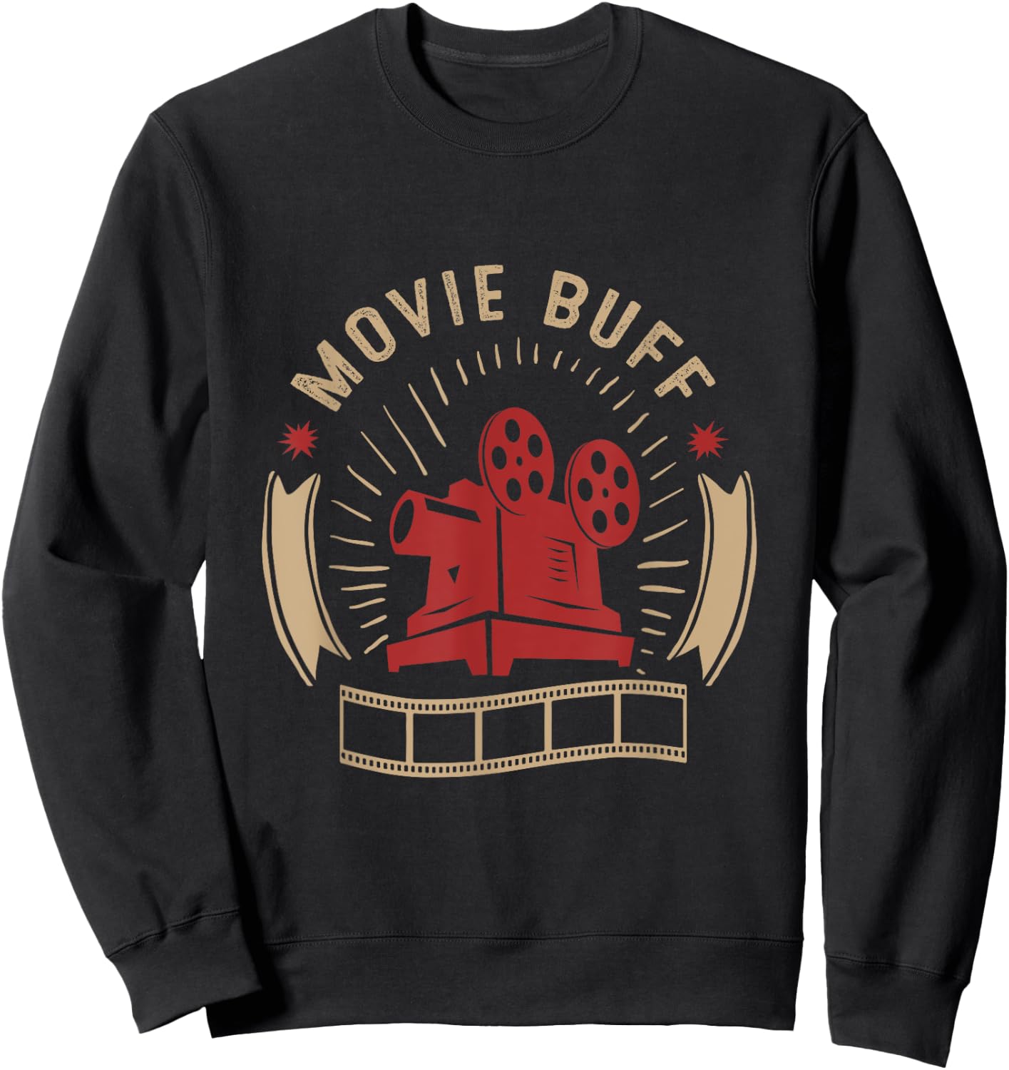 Movie Buff Vintage Cinema Sweatshirt - Sweatshirt | Black