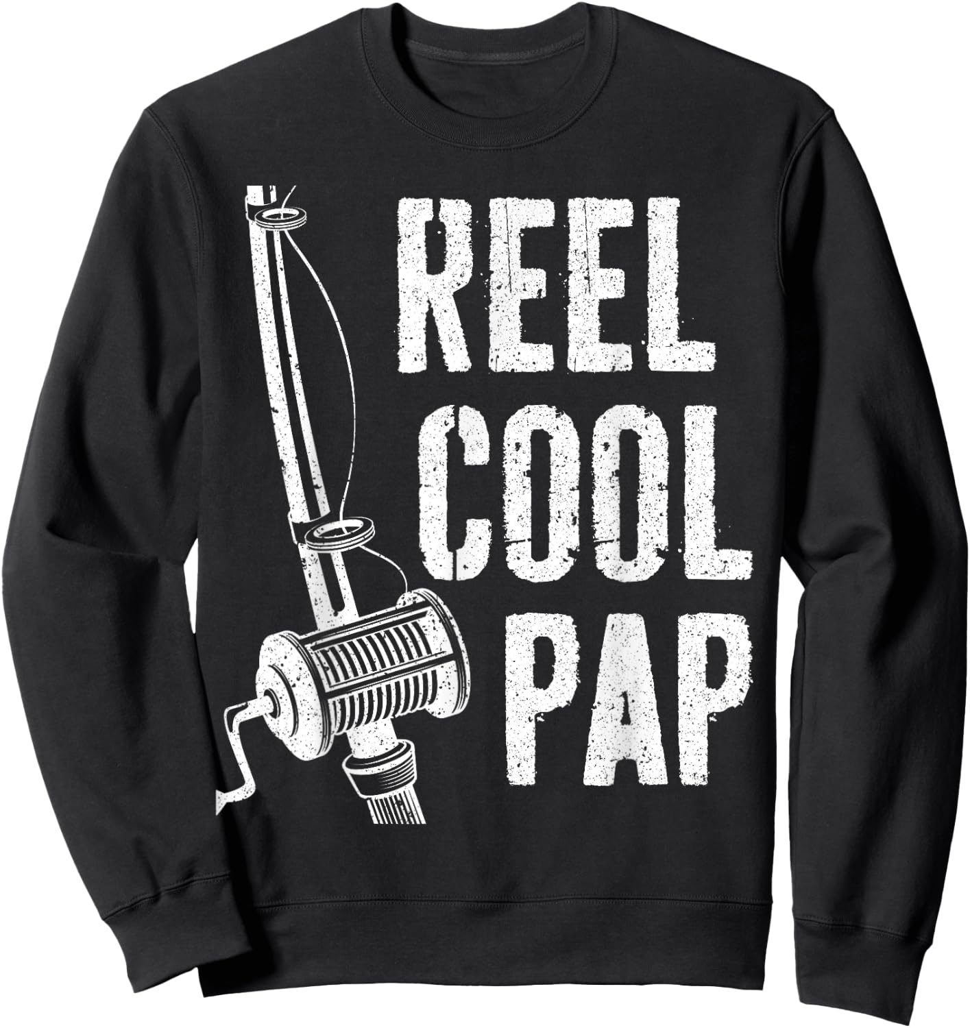 Reel Cool Pap Shirt Men Fisherman Fathers Day Sweatshirt - Sweatshirt | Black