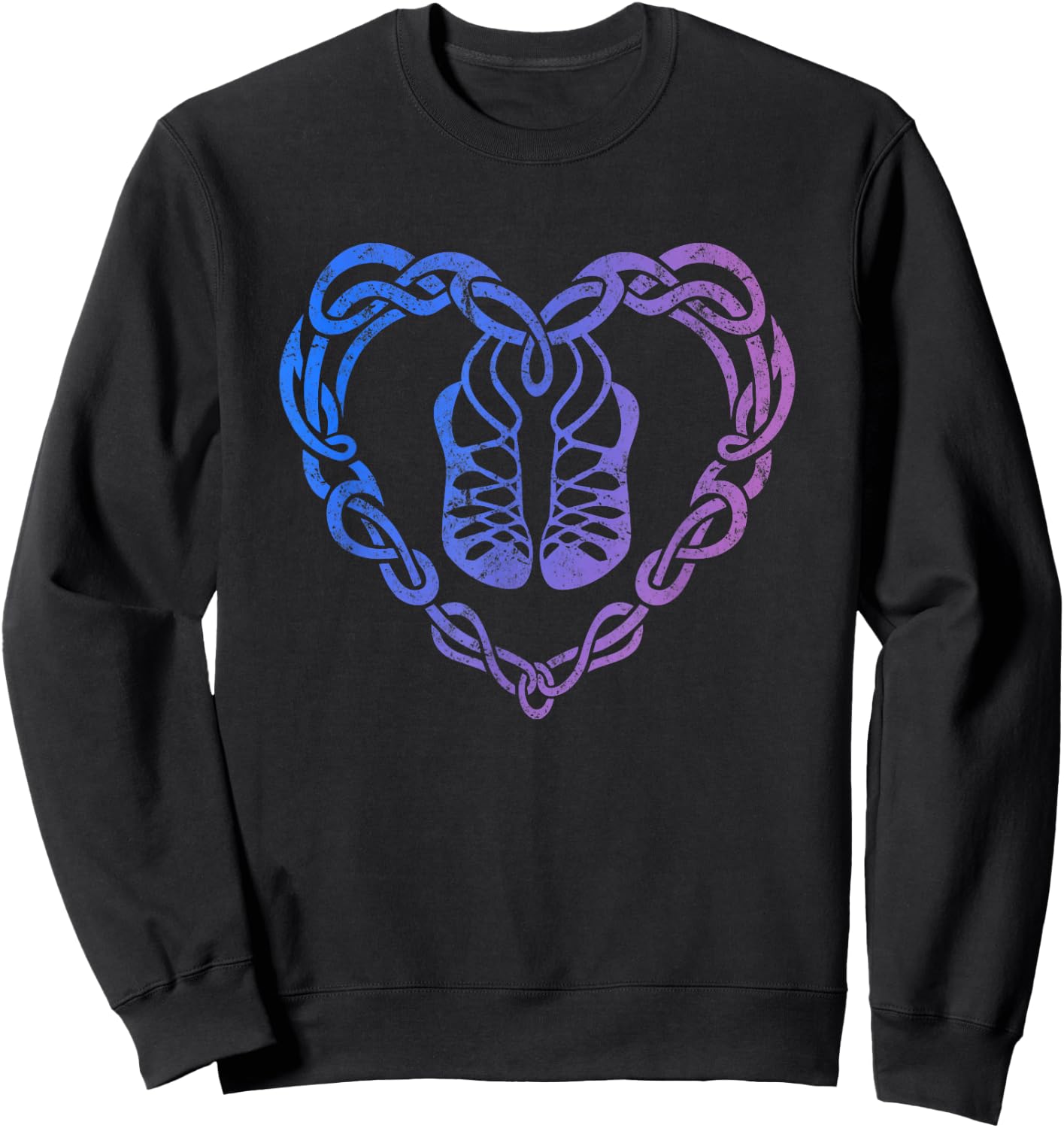 Irish Step Dancing Celtic Knot Heart T Shirt Gift Sweatshirt - Sweatshirt | Black