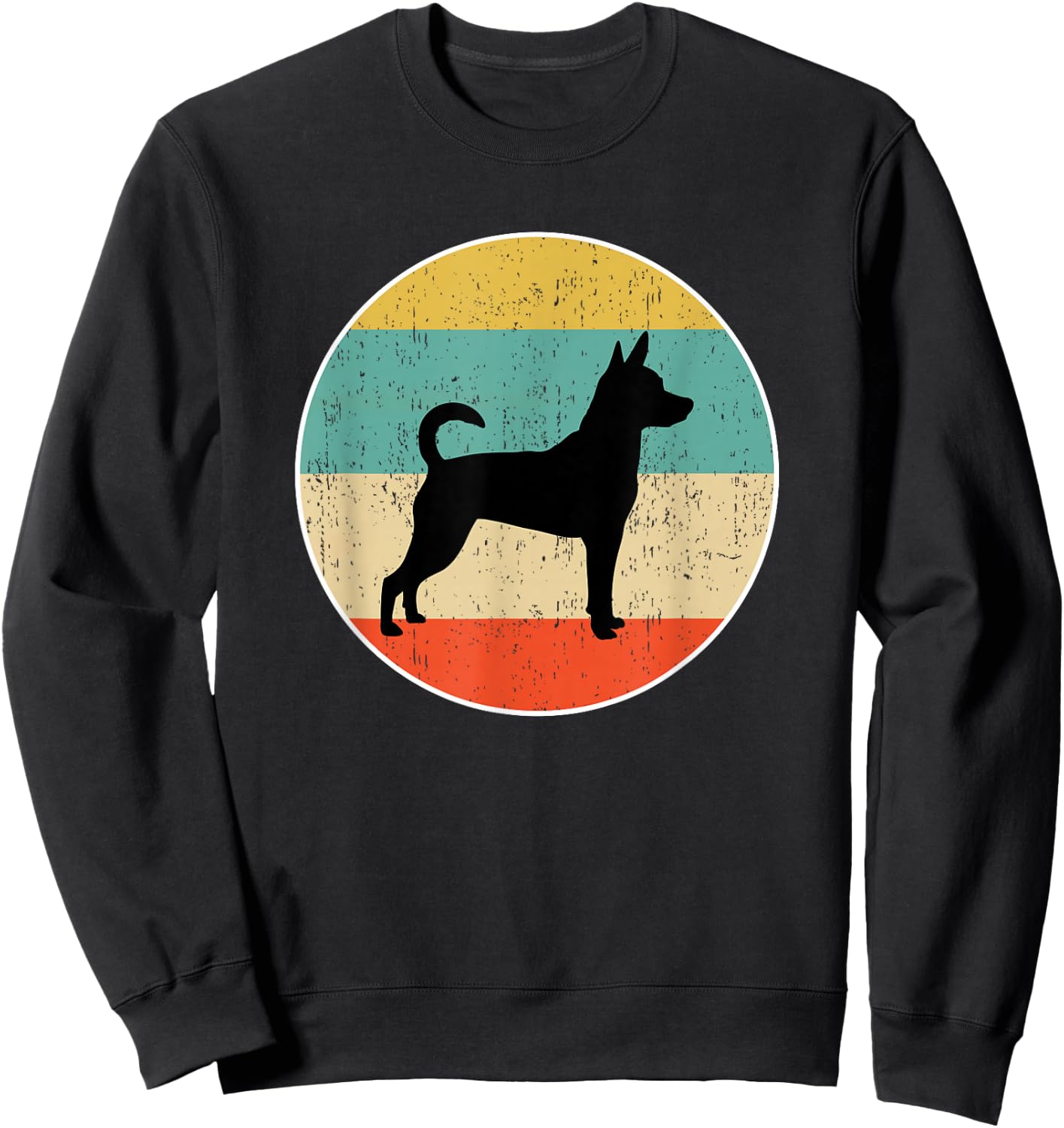 Rat Terrier Shirts & Gifts -Adults, Kids Black Cotton Blend Retro Graphic Sweatshirt - Sweatshirt | Black