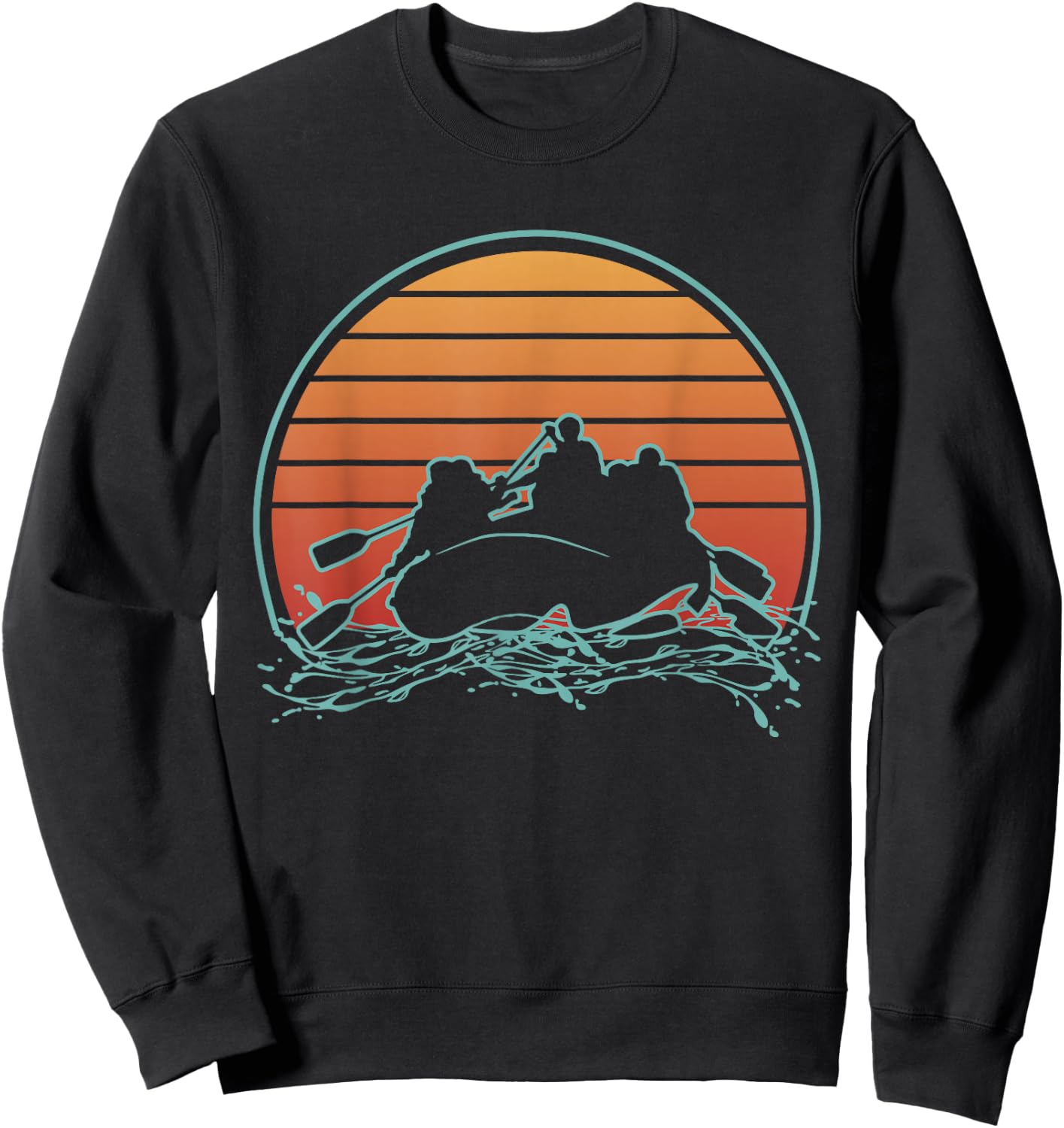 Retro Vintage Style White Water Rafting Rafters Sweatshirt - Sweatshirt | Black