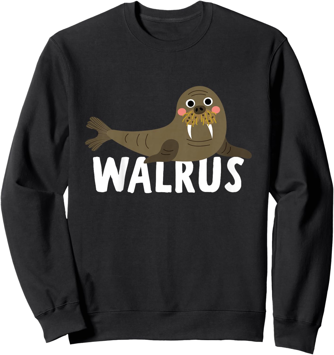 Walrus Shirt For Boys Or Girls | Cute Walrus Gift Sweatshirt - Sweatshirt | Black