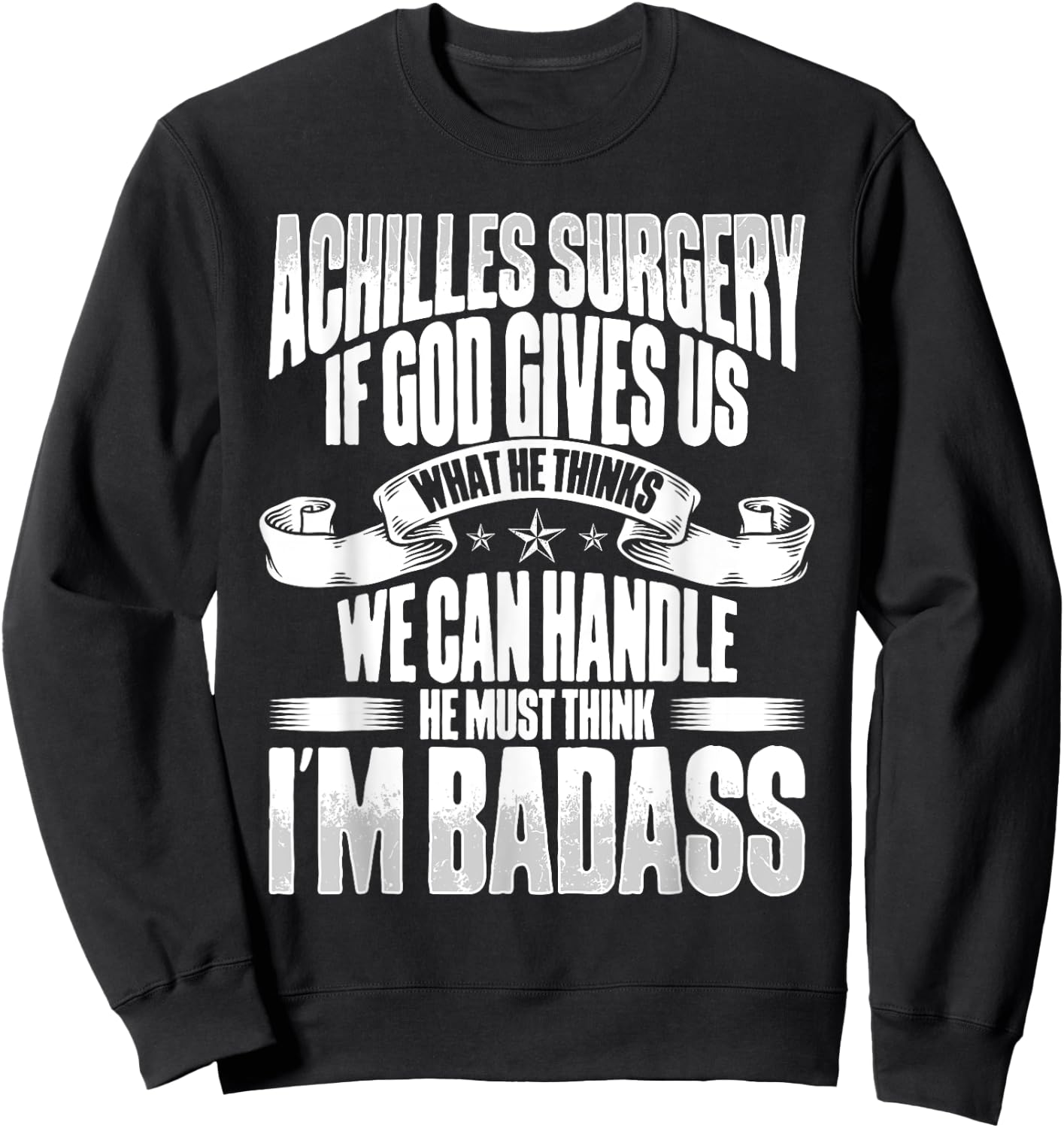 Achilles Tear Surgery Recovery Get Well Achilles Surgery Sweatshirt - Sweatshirt | Black