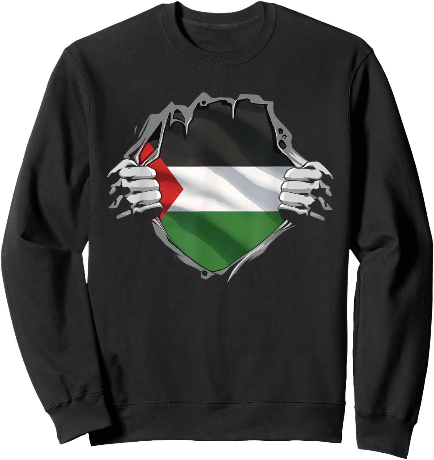 Palestine Shirt Palestinian Flag Arabic Roots Heritage DNA Sweatshirt - Sweatshirt | Black