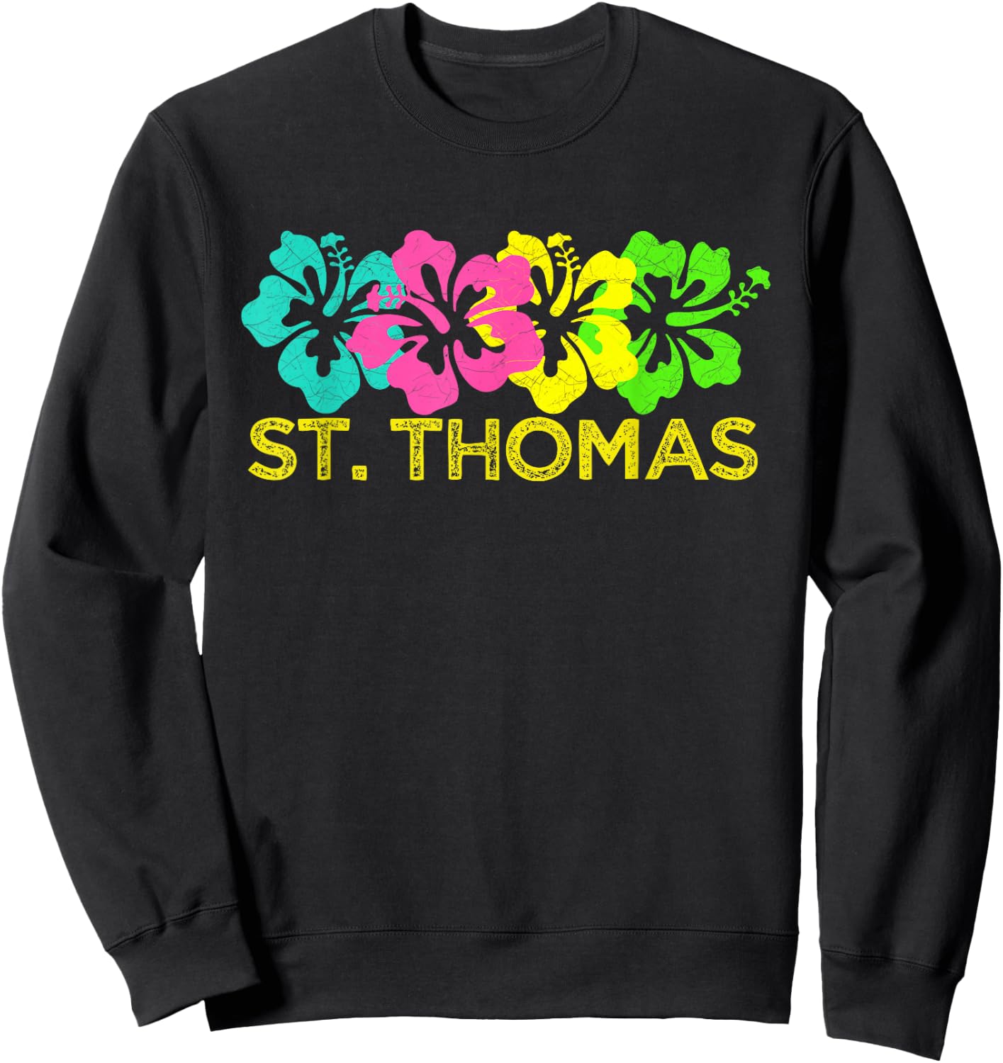 St. Thomas Tropical Beach /St. Thomas Travel Surf Sweatshirt - Sweatshirt | Black